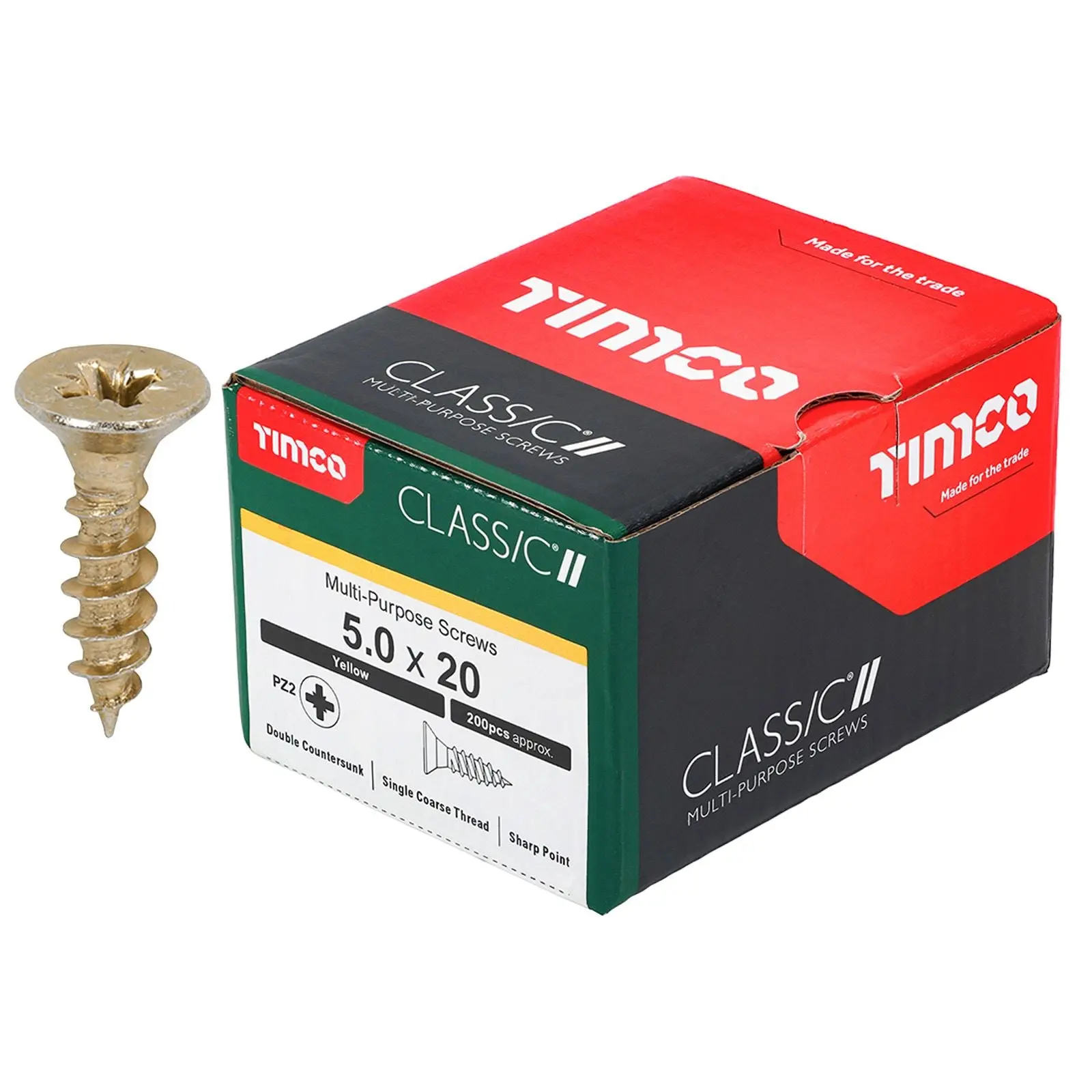 TIMCO Classic Multi Purpose Screws Pozi Head Double Countersunk Yellow Boxed - Choose Size - Image 13