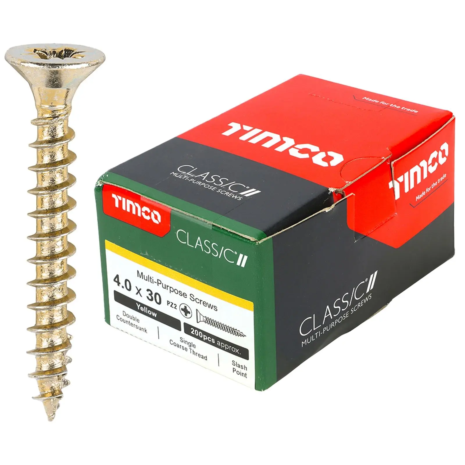 TIMCO Classic Multi Purpose Screws Pozi Head Double Countersunk Yellow Boxed - Choose Size - Image 15