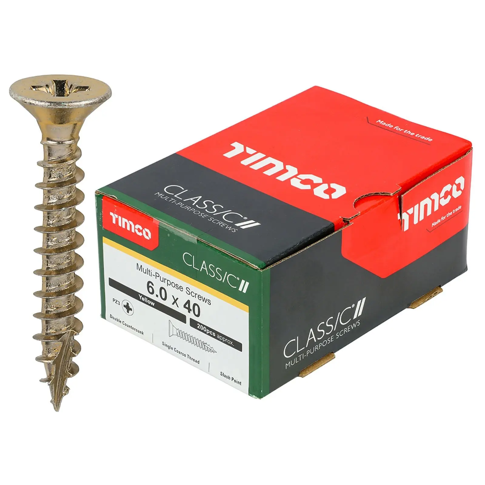 TIMCO Classic Multi Purpose Screws Pozi Head Double Countersunk Yellow Boxed - Choose Size - Image 23
