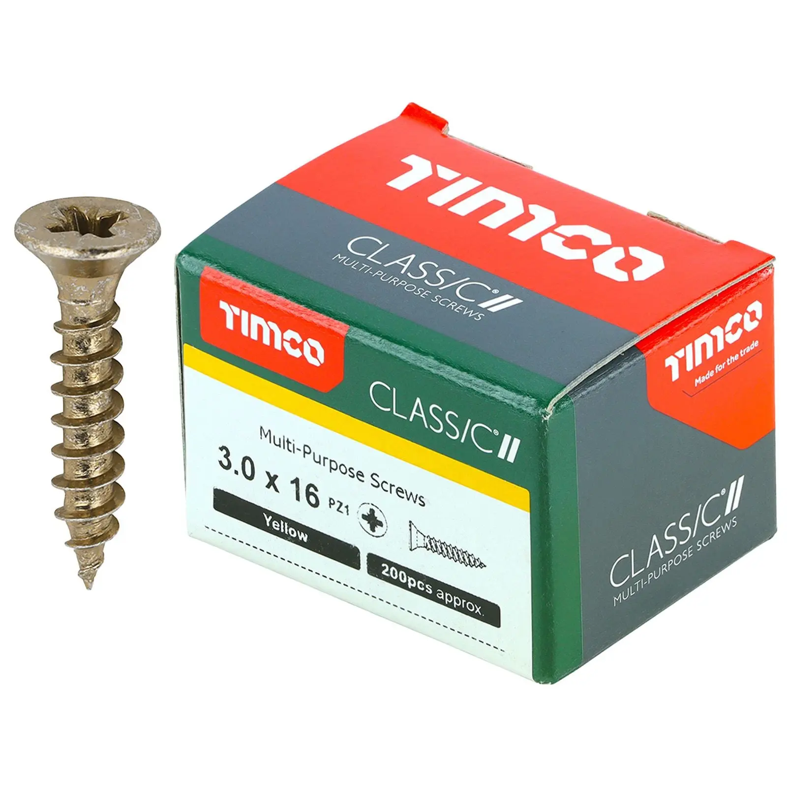 TIMCO Classic Multi Purpose Screws Pozi Head Double Countersunk Yellow Boxed - Choose Size - Image 3