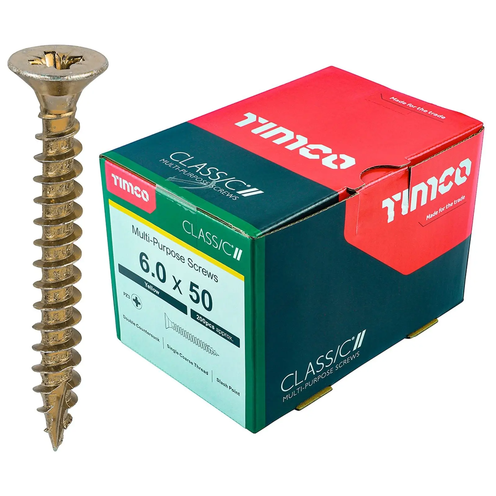 TIMCO Classic Multi Purpose Screws Pozi Head Double Countersunk Yellow Boxed - Choose Size - Image 35