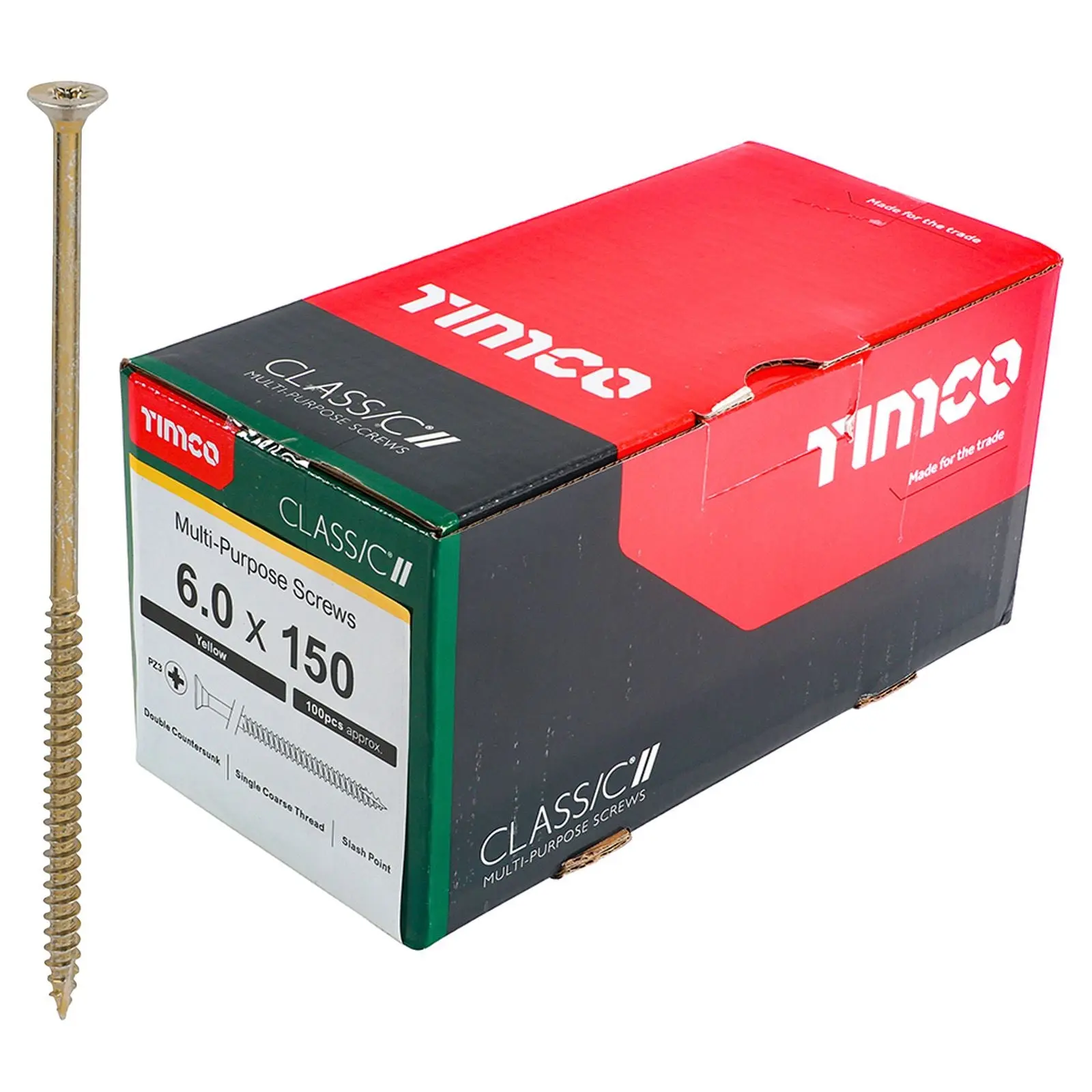 TIMCO Classic Multi Purpose Screws Pozi Head Double Countersunk Yellow Boxed - Choose Size - Image 4