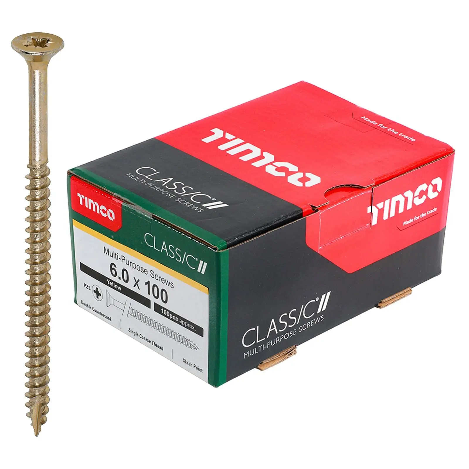 TIMCO Classic Multi Purpose Screws Pozi Head Double Countersunk Yellow Boxed - Choose Size - Image 40