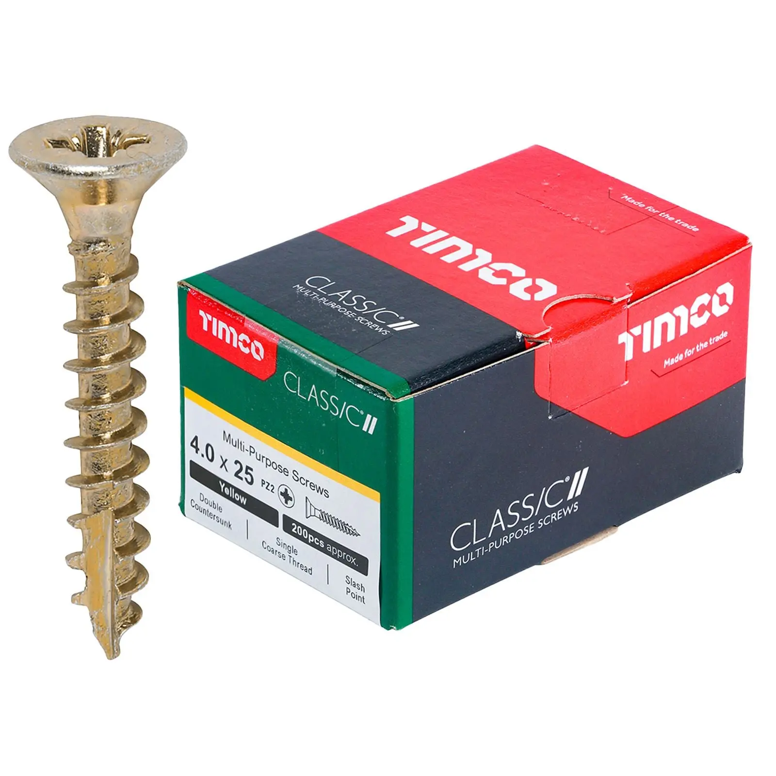 TIMCO Classic Multi Purpose Screws Pozi Head Double Countersunk Yellow Boxed - Choose Size - Image 41