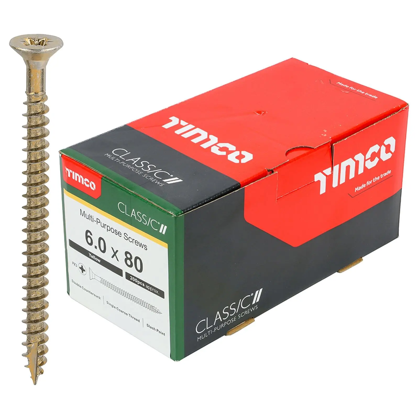 TIMCO Classic Multi Purpose Screws Pozi Head Double Countersunk Yellow Boxed - Choose Size - Image 43