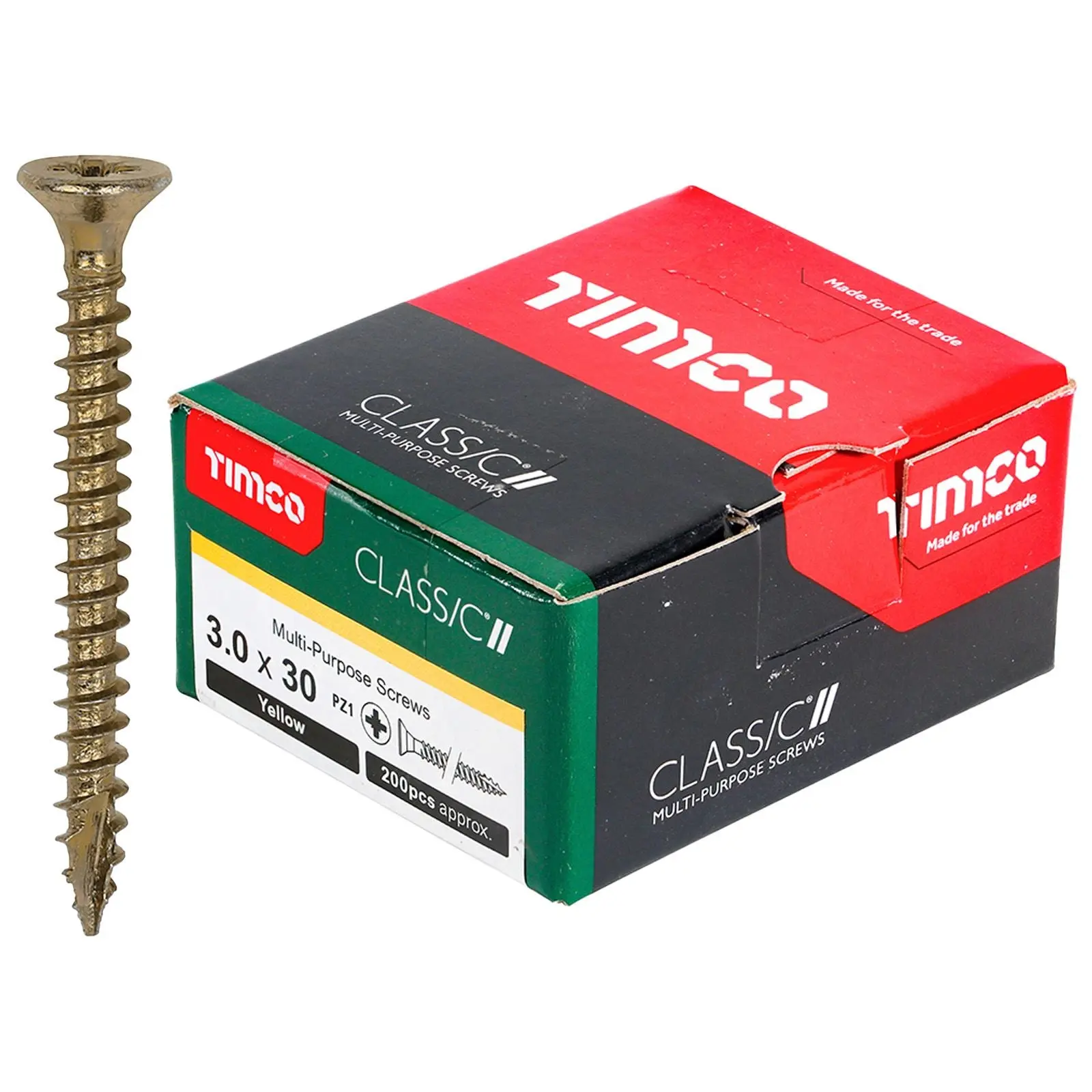 TIMCO Classic Multi Purpose Screws Pozi Head Double Countersunk Yellow Boxed - Choose Size - Image 44