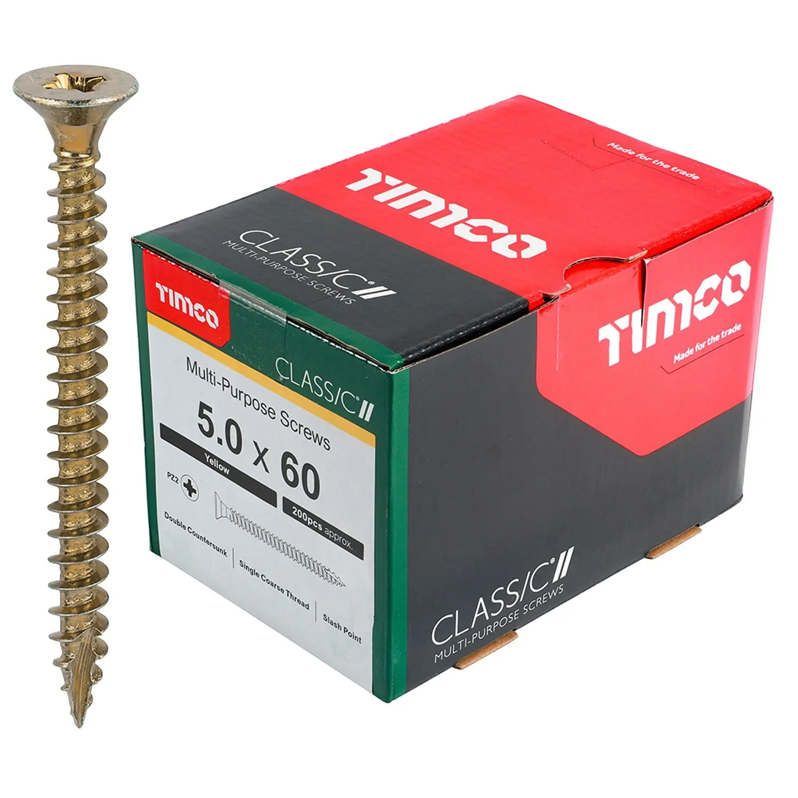 TIMCO Classic Multi Purpose Screws Pozi Head Double Countersunk Yellow Boxed - Choose Size - Image 46