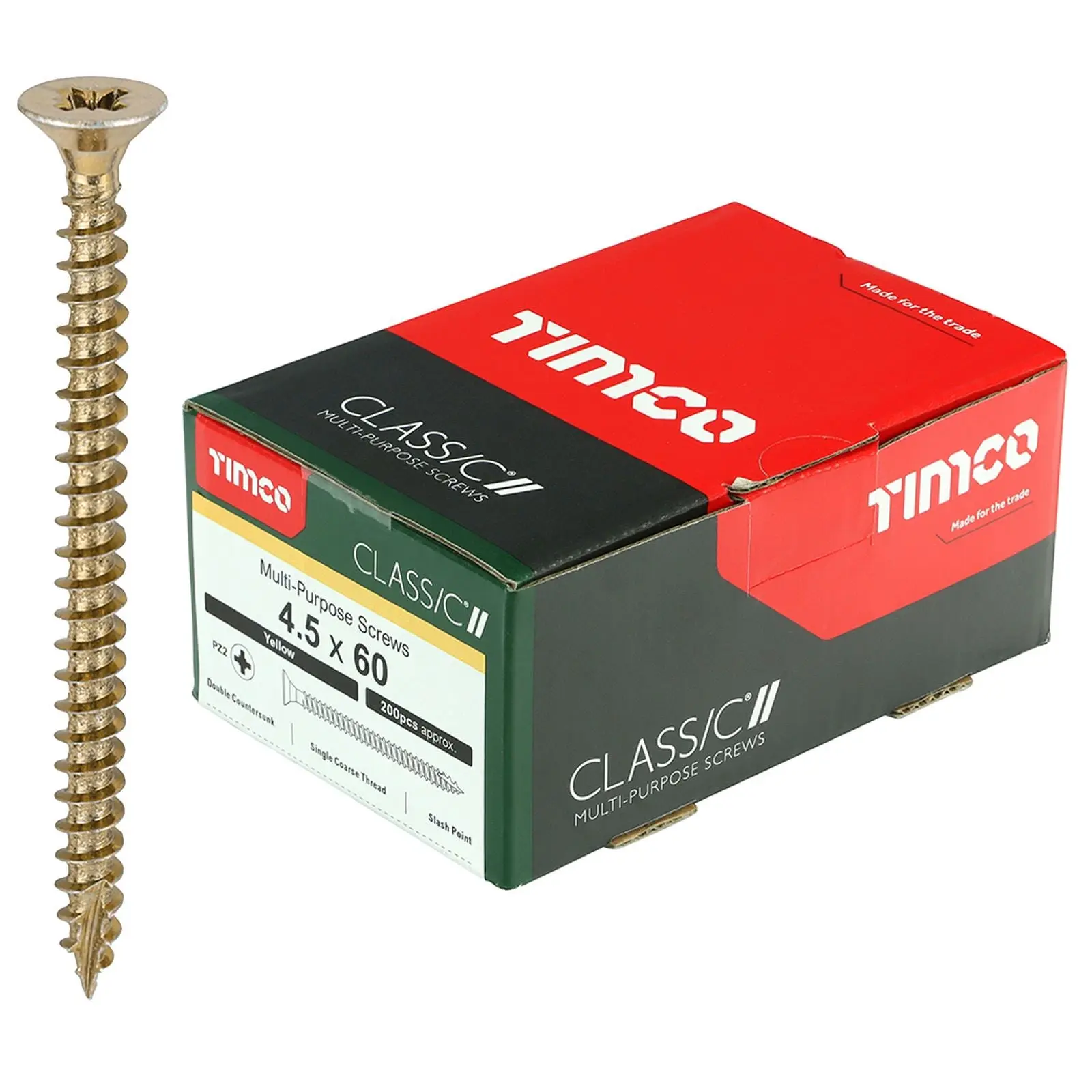 TIMCO Classic Multi Purpose Screws Pozi Head Double Countersunk Yellow Boxed - Choose Size - Image 47
