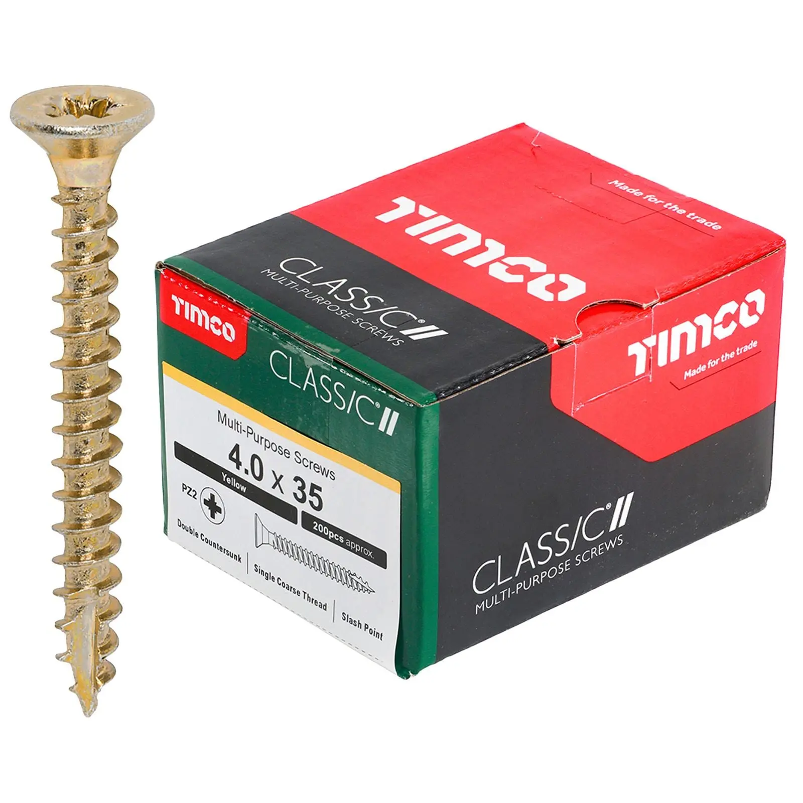 TIMCO Classic Multi Purpose Screws Pozi Head Double Countersunk Yellow Boxed - Choose Size - Image 48