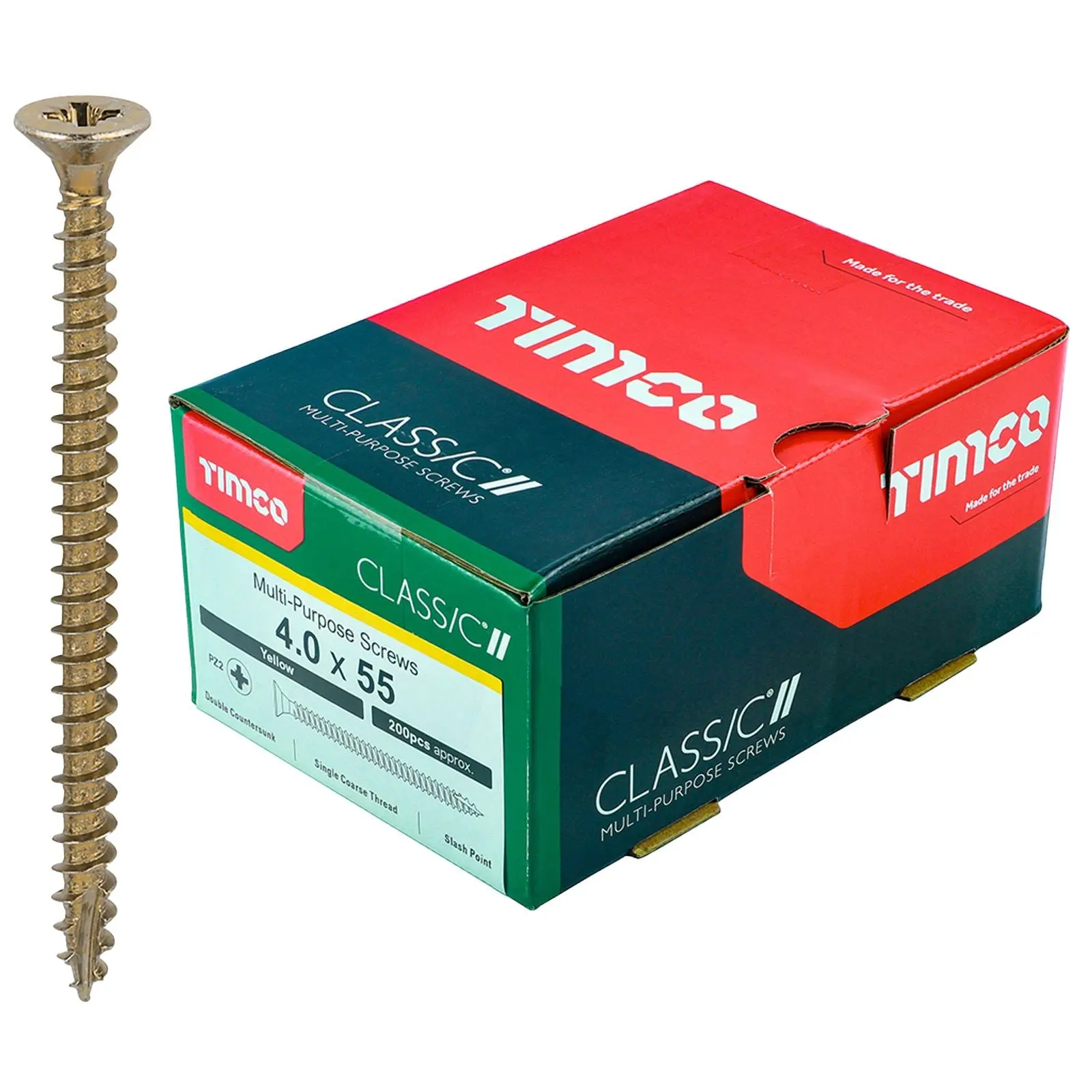 TIMCO Classic Multi Purpose Screws Pozi Head Double Countersunk Yellow Boxed - Choose Size - Image 49