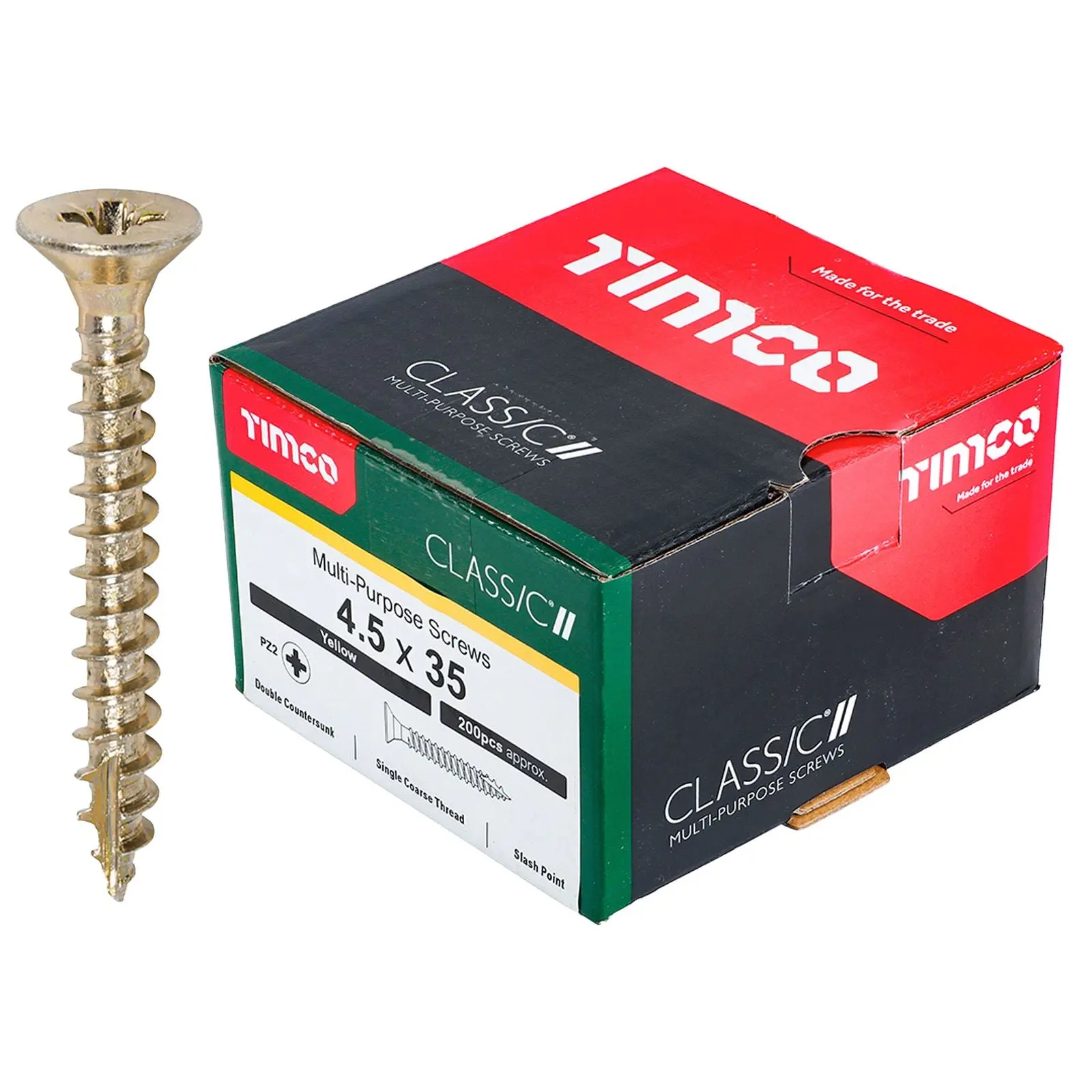 TIMCO Classic Multi Purpose Screws Pozi Head Double Countersunk Yellow Boxed - Choose Size - Image 50