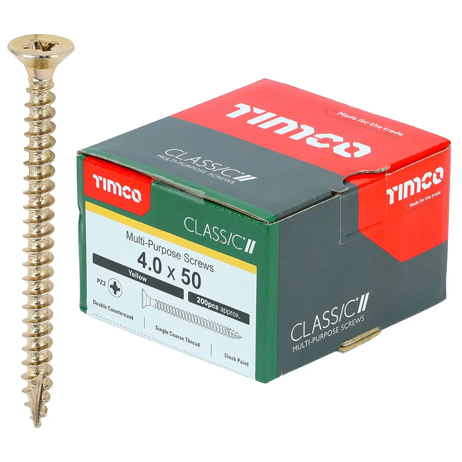 TIMCO Classic Multi Purpose Screws Pozi Head Double Countersunk Yellow Boxed - Choose Size - Image 51