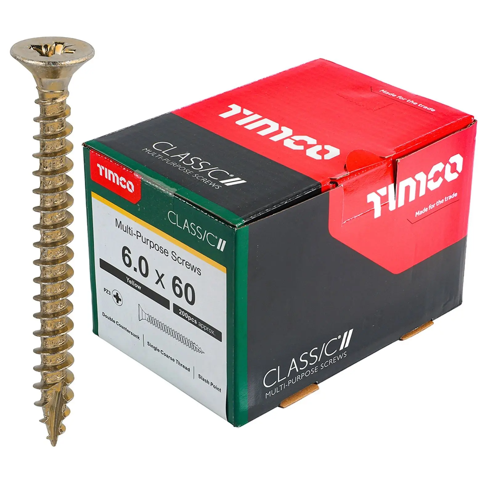 TIMCO Classic Multi Purpose Screws Pozi Head Double Countersunk Yellow Boxed - Choose Size - Image 52