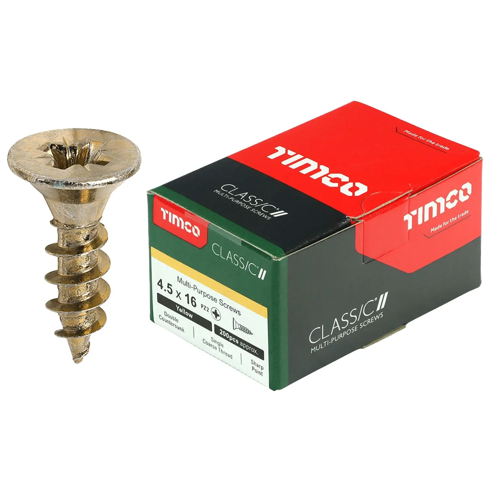 TIMCO Classic Multi Purpose Screws Pozi Head Double Countersunk Yellow Boxed - Choose Size - Image 54