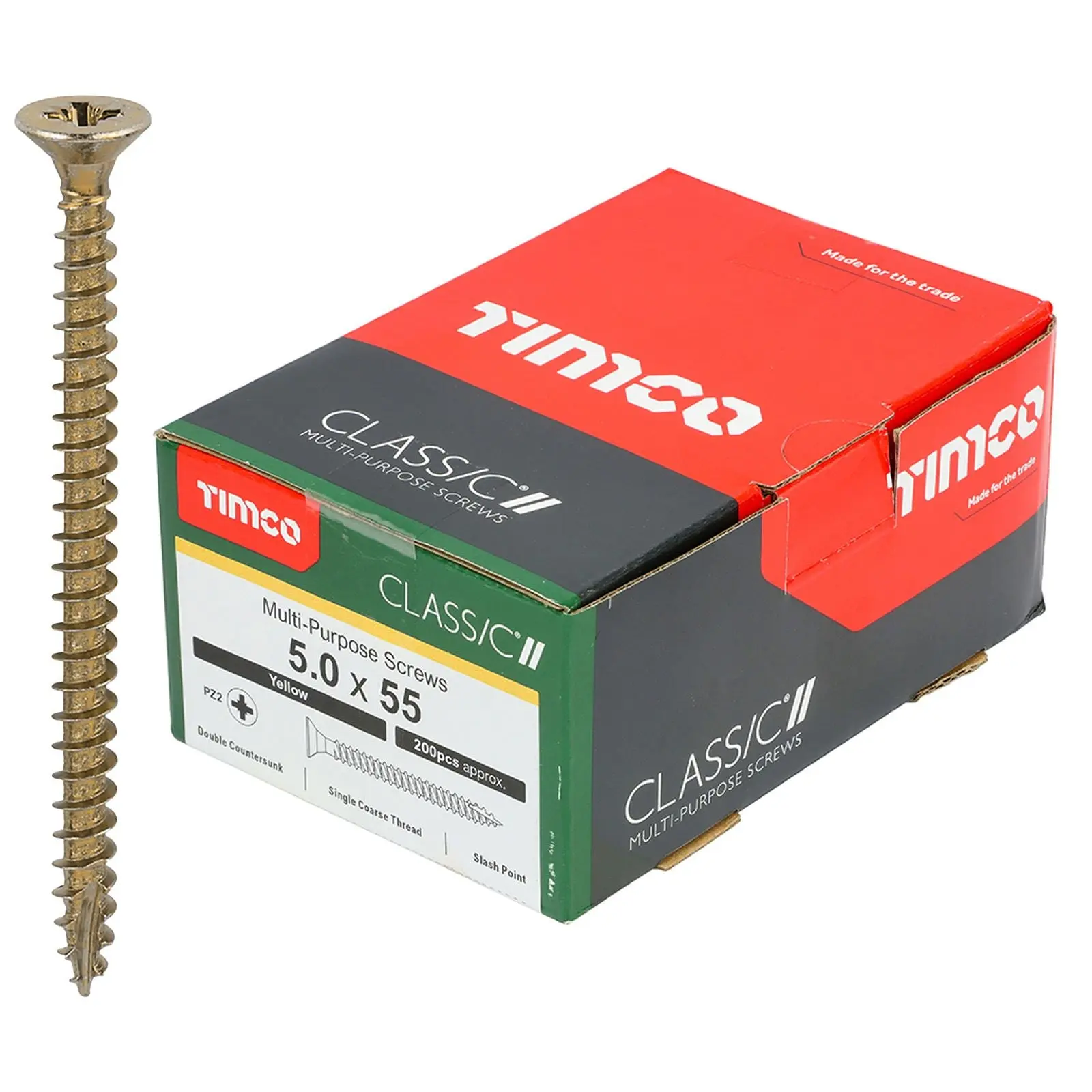 TIMCO Classic Multi Purpose Screws Pozi Head Double Countersunk Yellow Boxed - Choose Size - Image 55