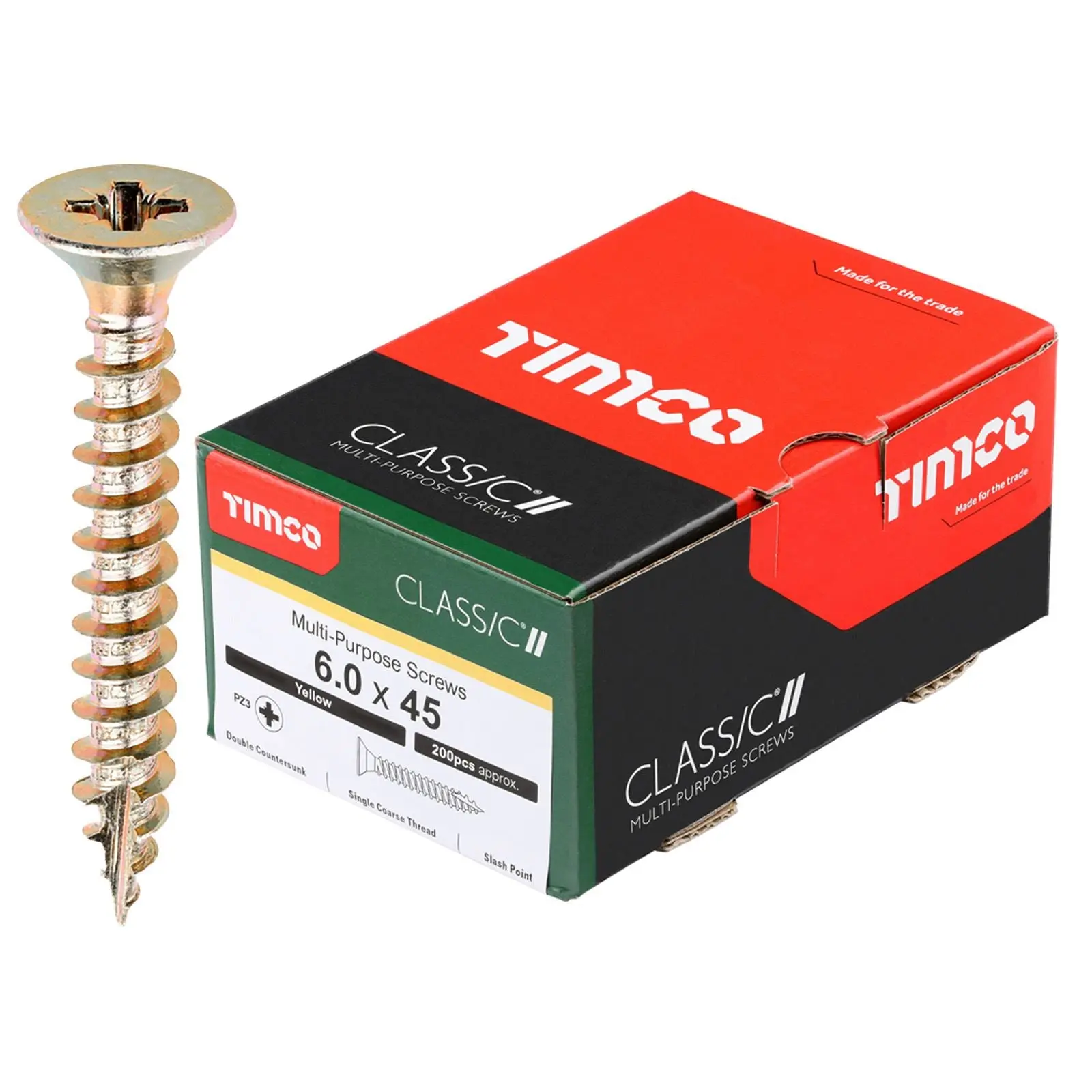 TIMCO Classic Multi Purpose Screws Pozi Head Double Countersunk Yellow Boxed - Choose Size - Image 62
