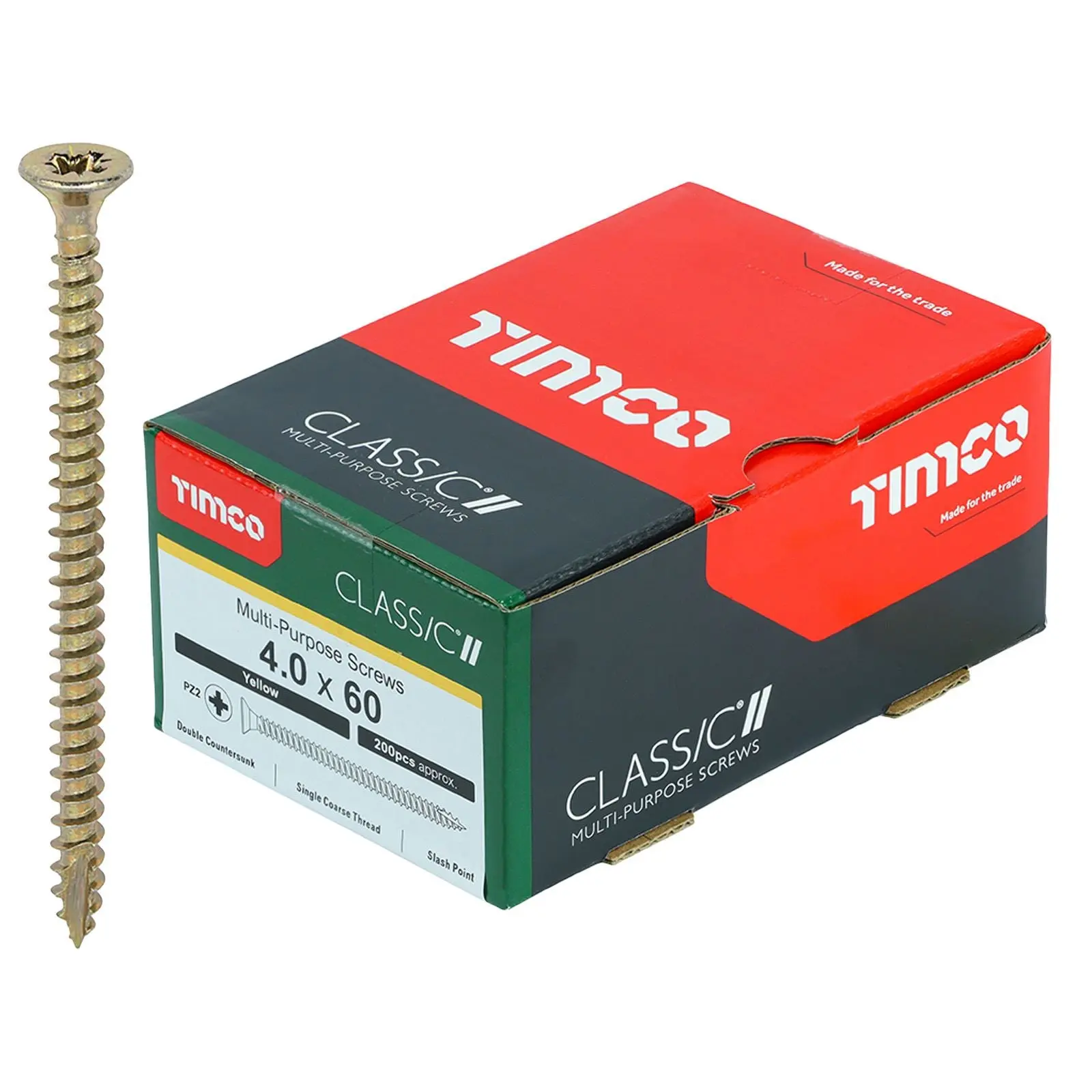 TIMCO Classic Multi Purpose Screws Pozi Head Double Countersunk Yellow Boxed - Choose Size - Image 65