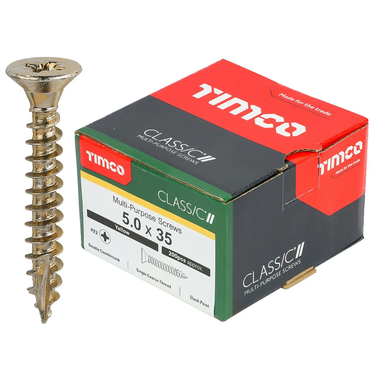 TIMCO Classic Multi Purpose Screws Pozi Head Double Countersunk Yellow Boxed - Choose Size - Image 66