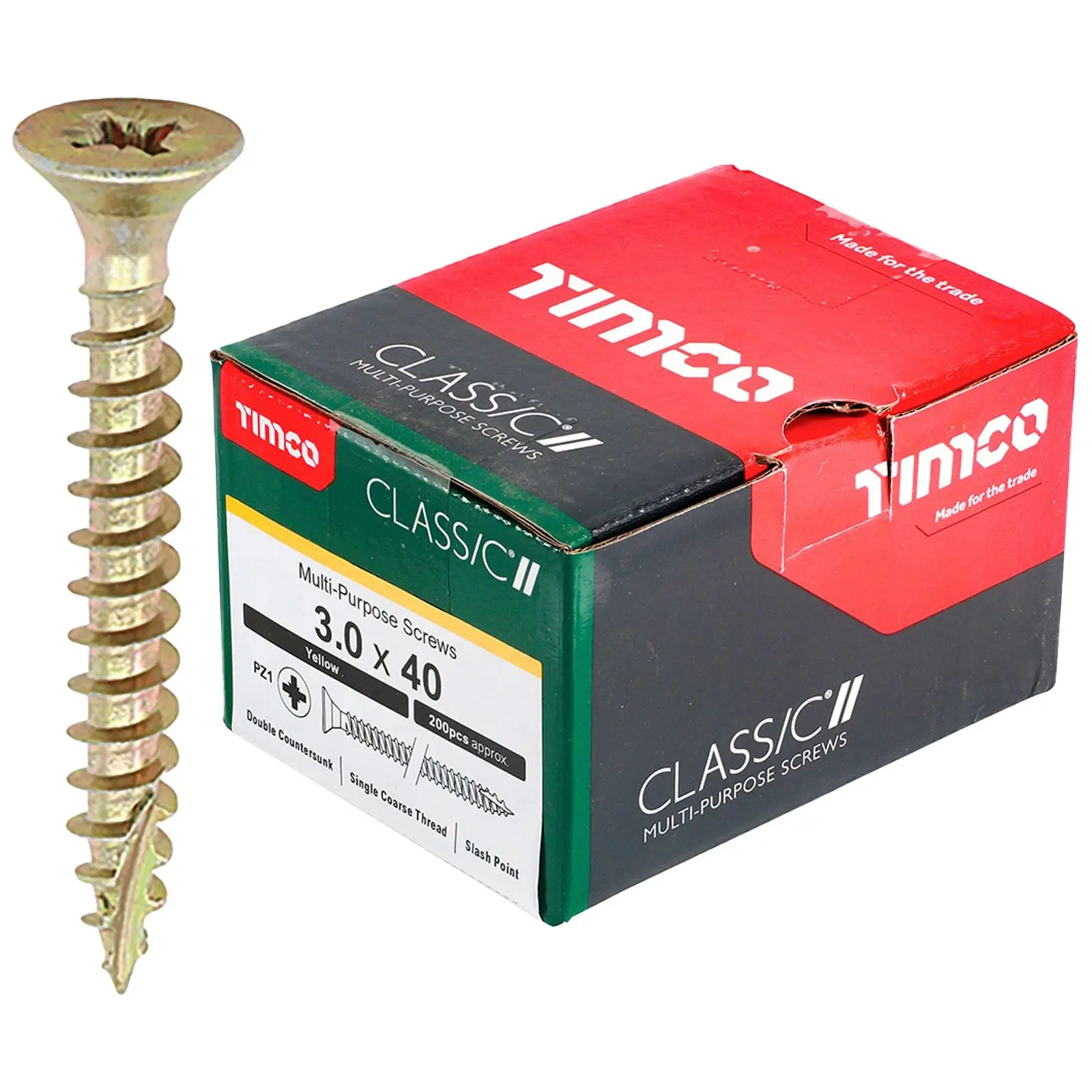 TIMCO Classic Multi Purpose Screws Pozi Head Double Countersunk Yellow Boxed - Choose Size - Image 68