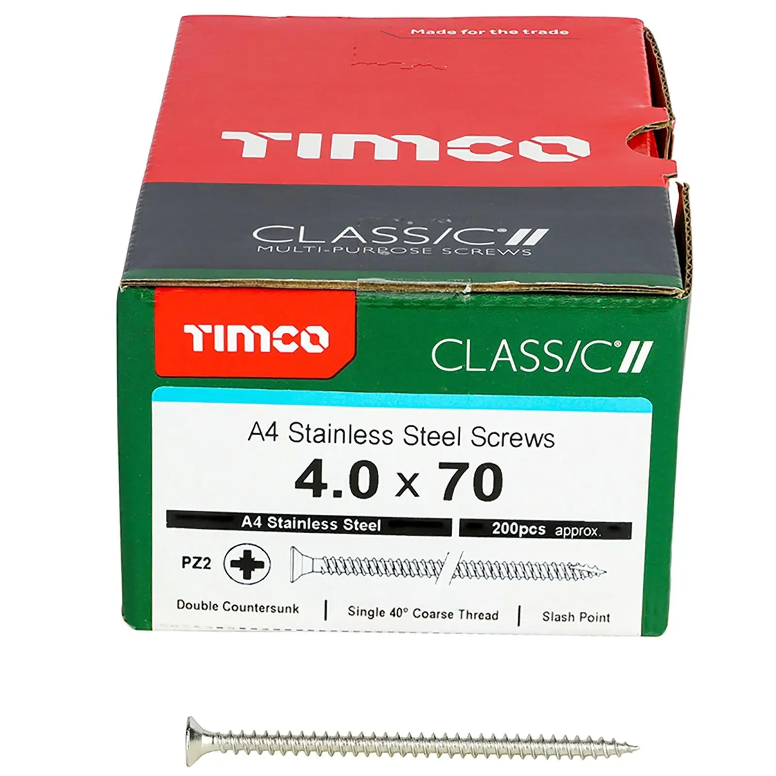 TIMCO Classic Wood Screw A4 Stainless Steel Countersunk Multi Purpose - Image 6
