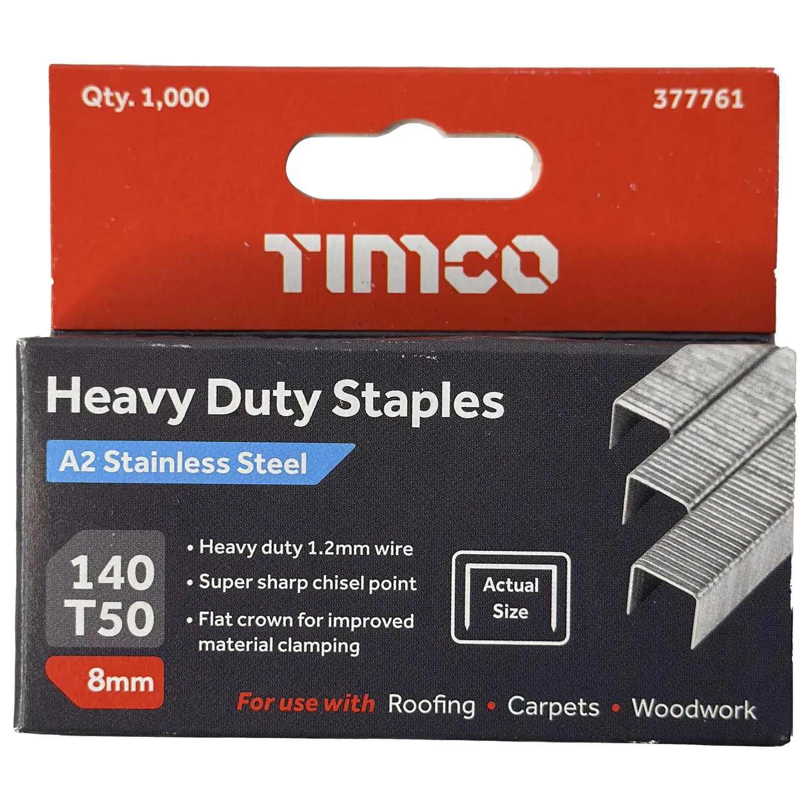 TIMCO Heavy Duty Staples A2 Stainless Steel 1000 Staples Type 140 T50 - Choose Size - Image 5