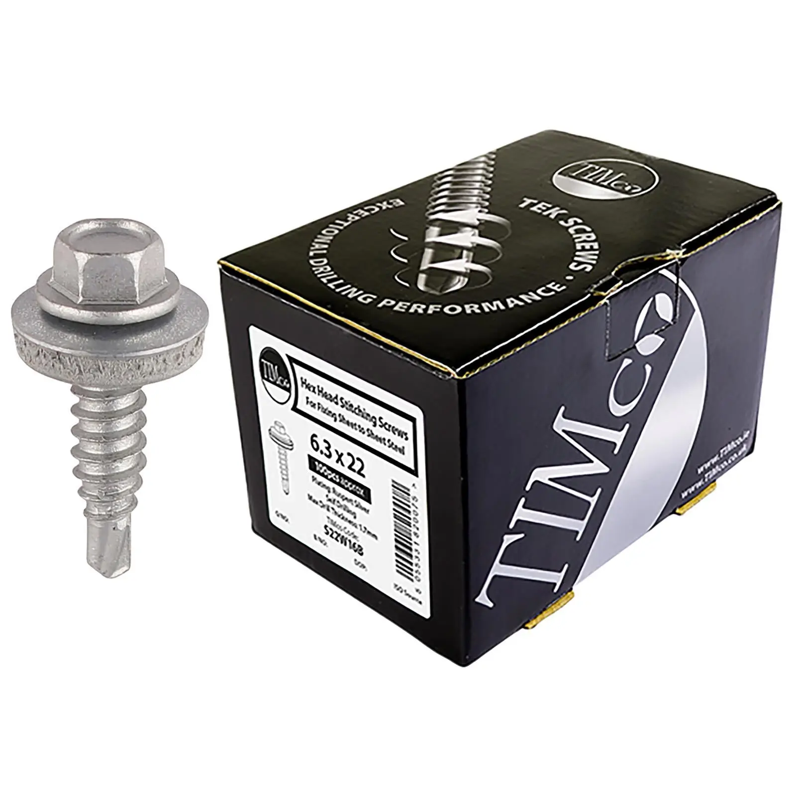TIMCO Metal Stitching Screw for Sheet to Sheet 16mm EPDM Washer Bi-Metal Exterior Zinc - Choose Size - Image 2