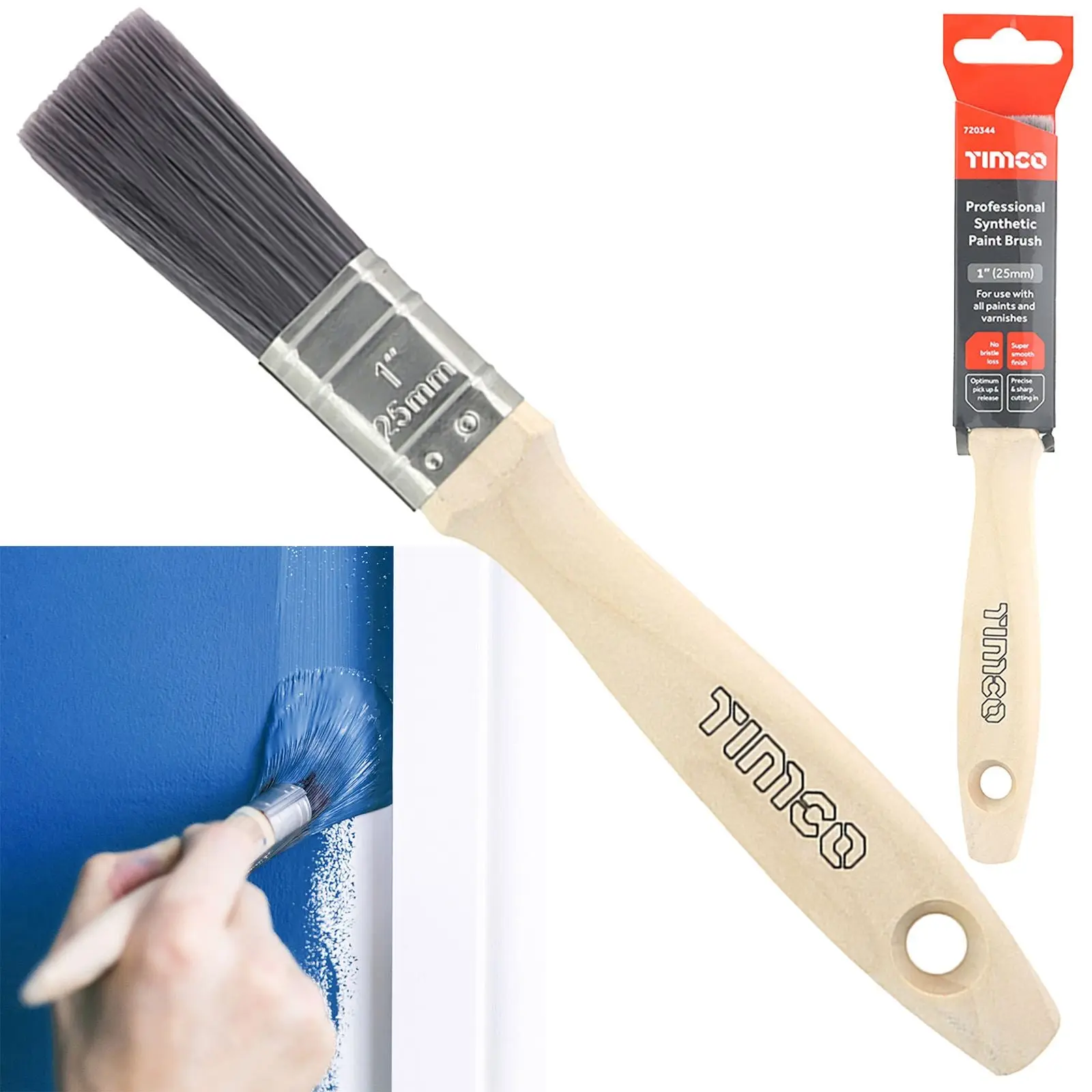 TIMCO Paint Brushes Professional Synthetic No Bristle Loss Brush 25-63mm - Choose Size - Image 4