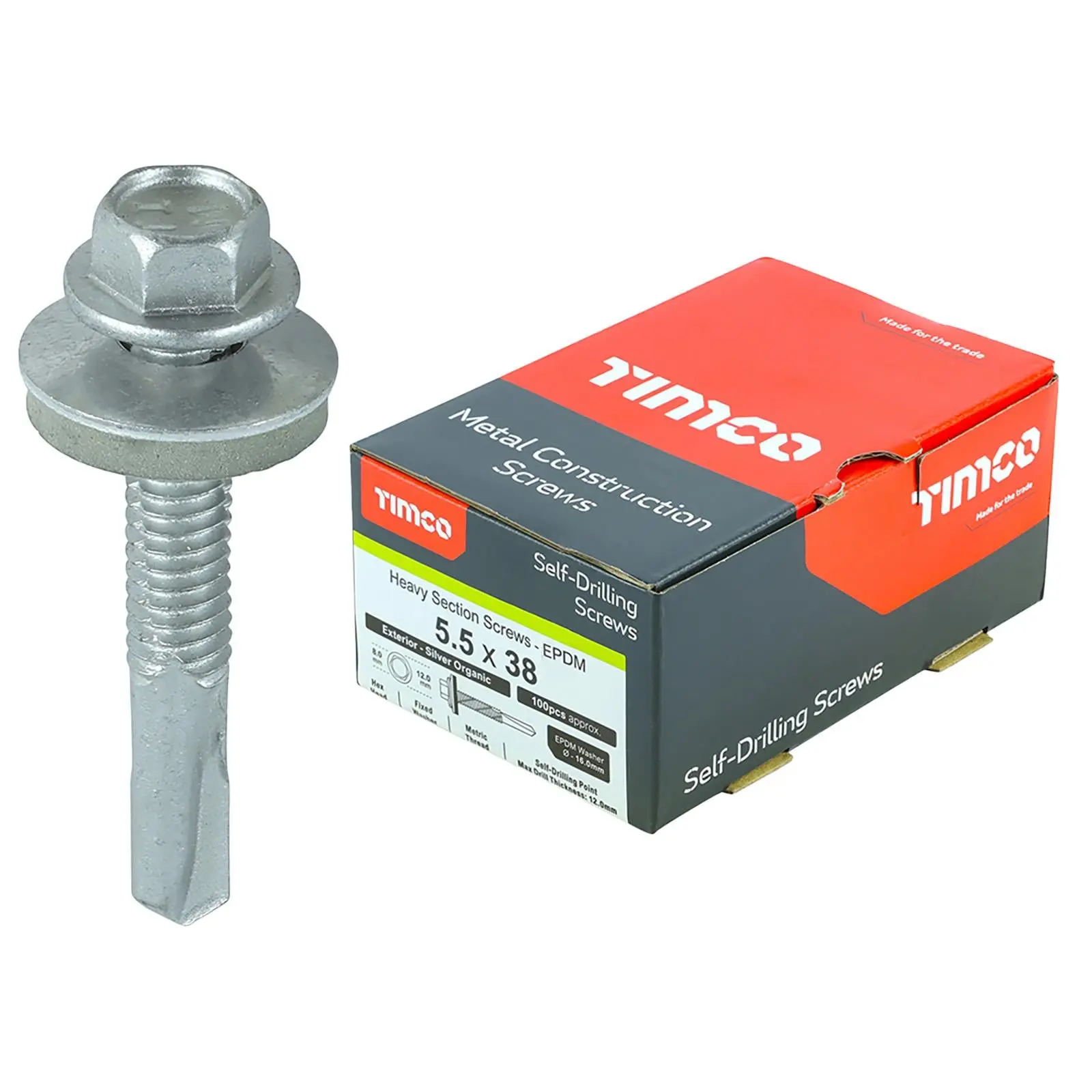TIMCO Self Drilling Construction Screw for Heavy Section Steel with or without EPDM Washer Bi-Metal Exterior Zinc -Choose Size - Image 15