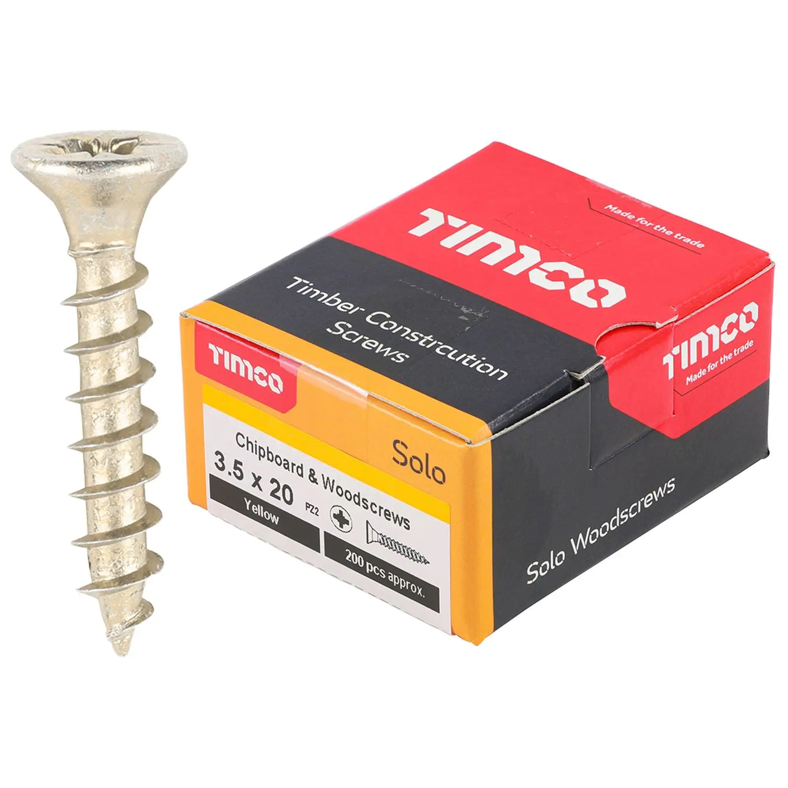 TIMCO SOLO Wood Screws Yellow Double Countersunk Pozi Boxed - Choose Size - Image 23