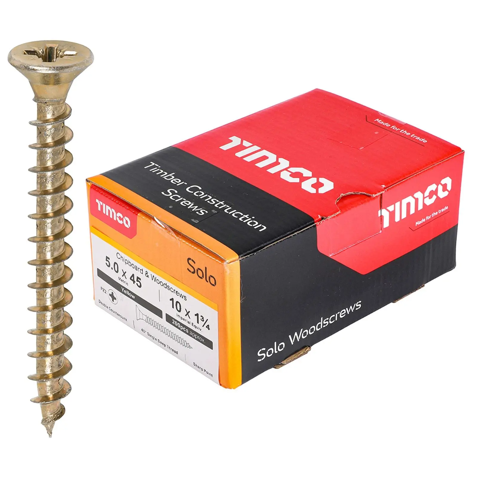 TIMCO SOLO Wood Screws Yellow Double Countersunk Pozi Boxed - Choose Size - Image 4