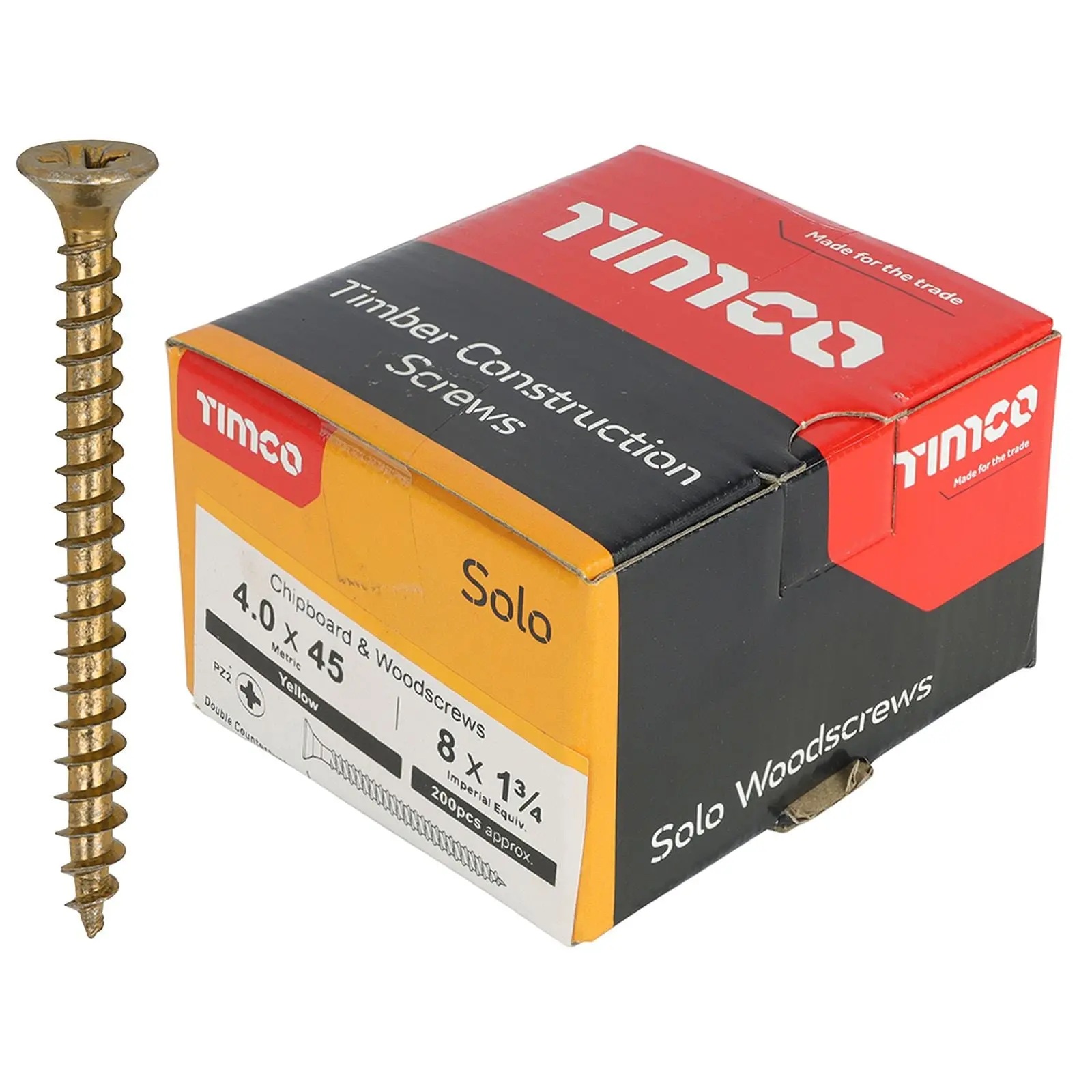 TIMCO SOLO Wood Screws Yellow Double Countersunk Pozi Boxed - Choose Size - Image 9