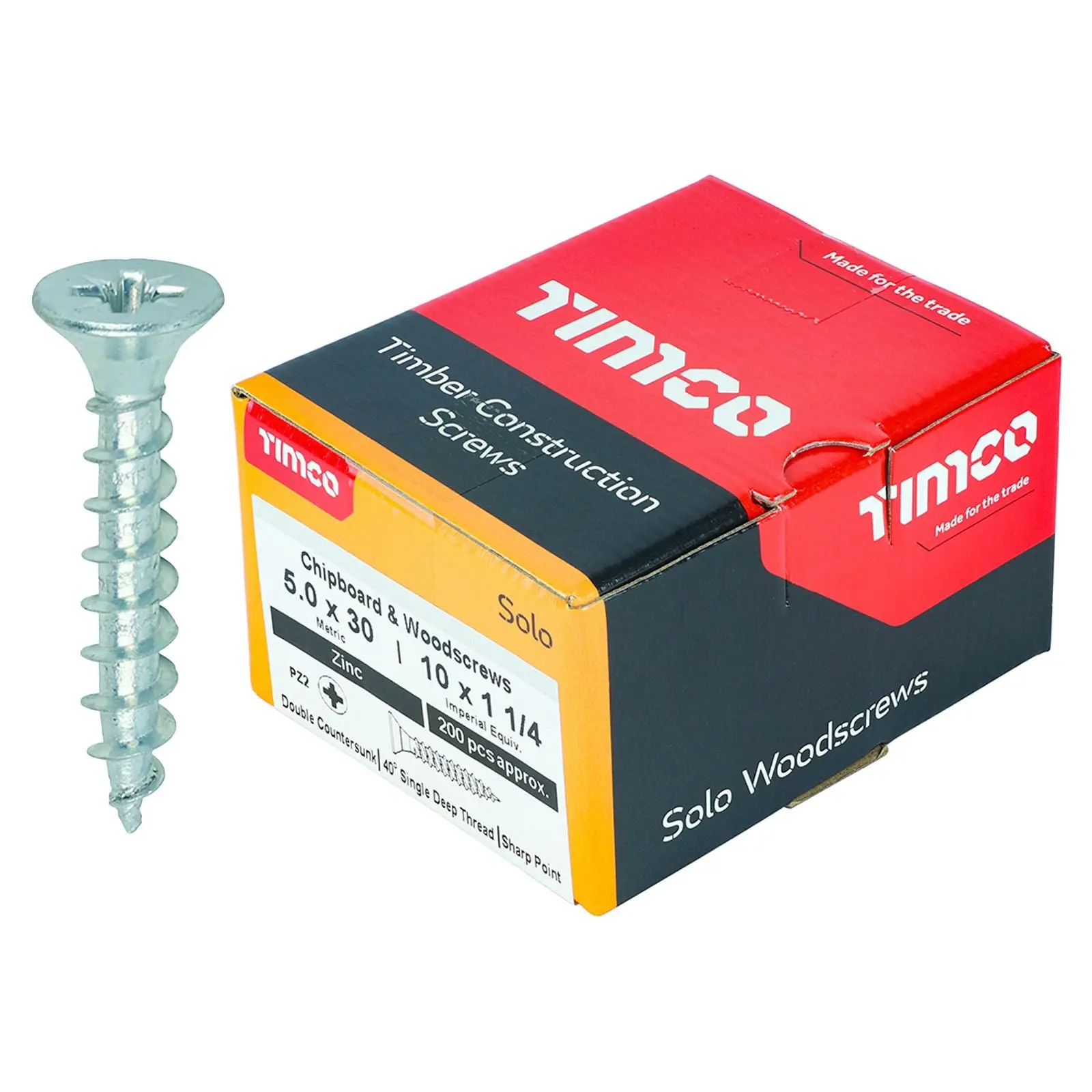 TIMCO SOLO Wood Screws Zinc Double Countersunk Pozi Boxed - Choose Size - Image 14