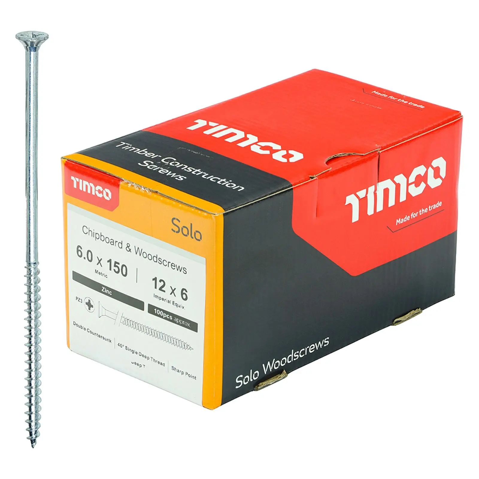 TIMCO SOLO Wood Screws Zinc Double Countersunk Pozi Boxed - Choose Size - Image 25