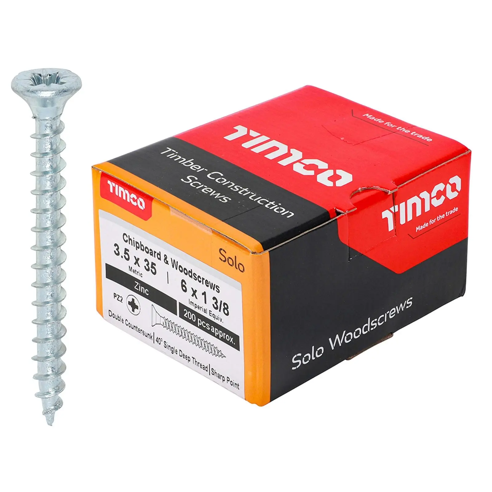 TIMCO SOLO Wood Screws Zinc Double Countersunk Pozi Boxed - Choose Size - Image 26