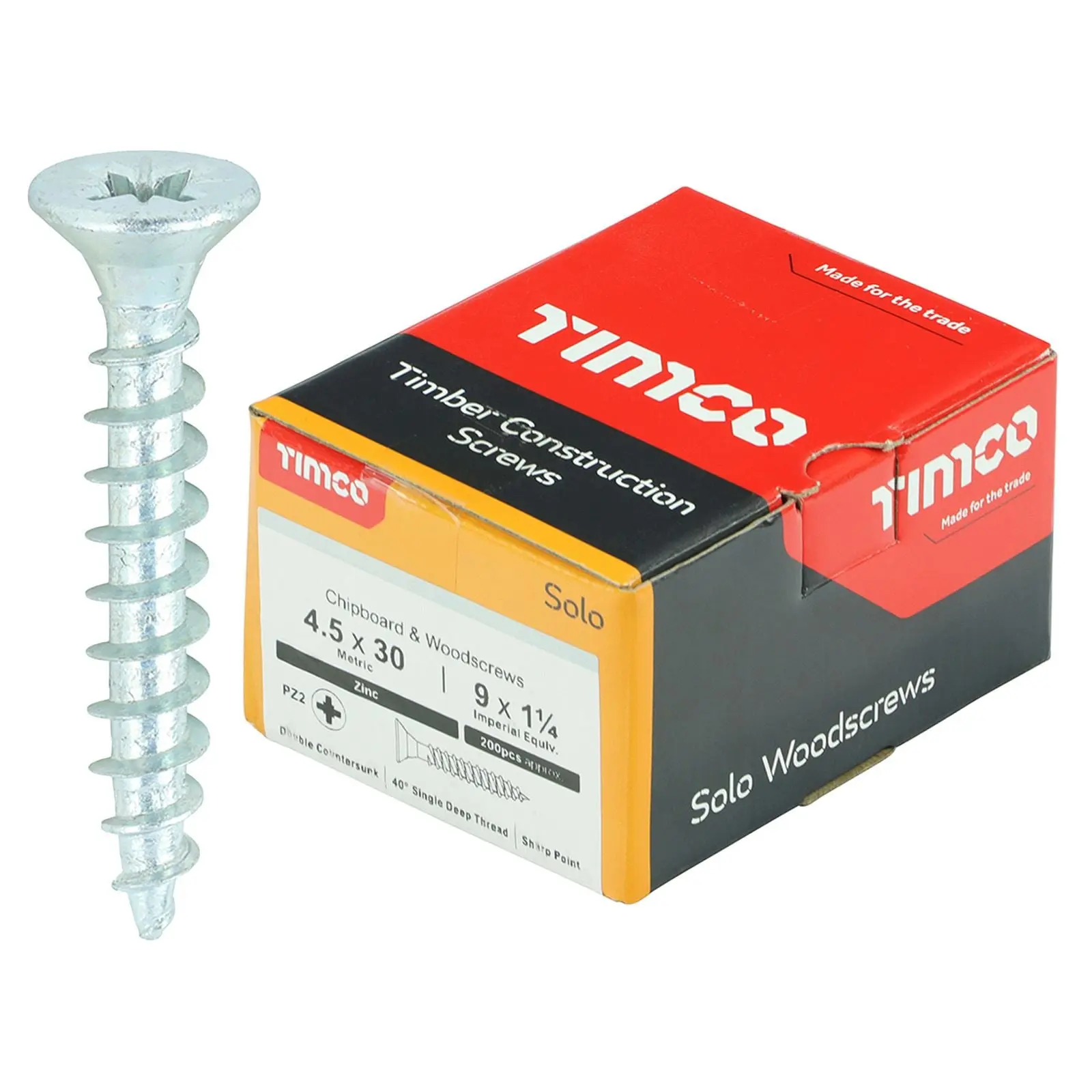 TIMCO SOLO Wood Screws Zinc Double Countersunk Pozi Boxed - Choose Size - Image 28