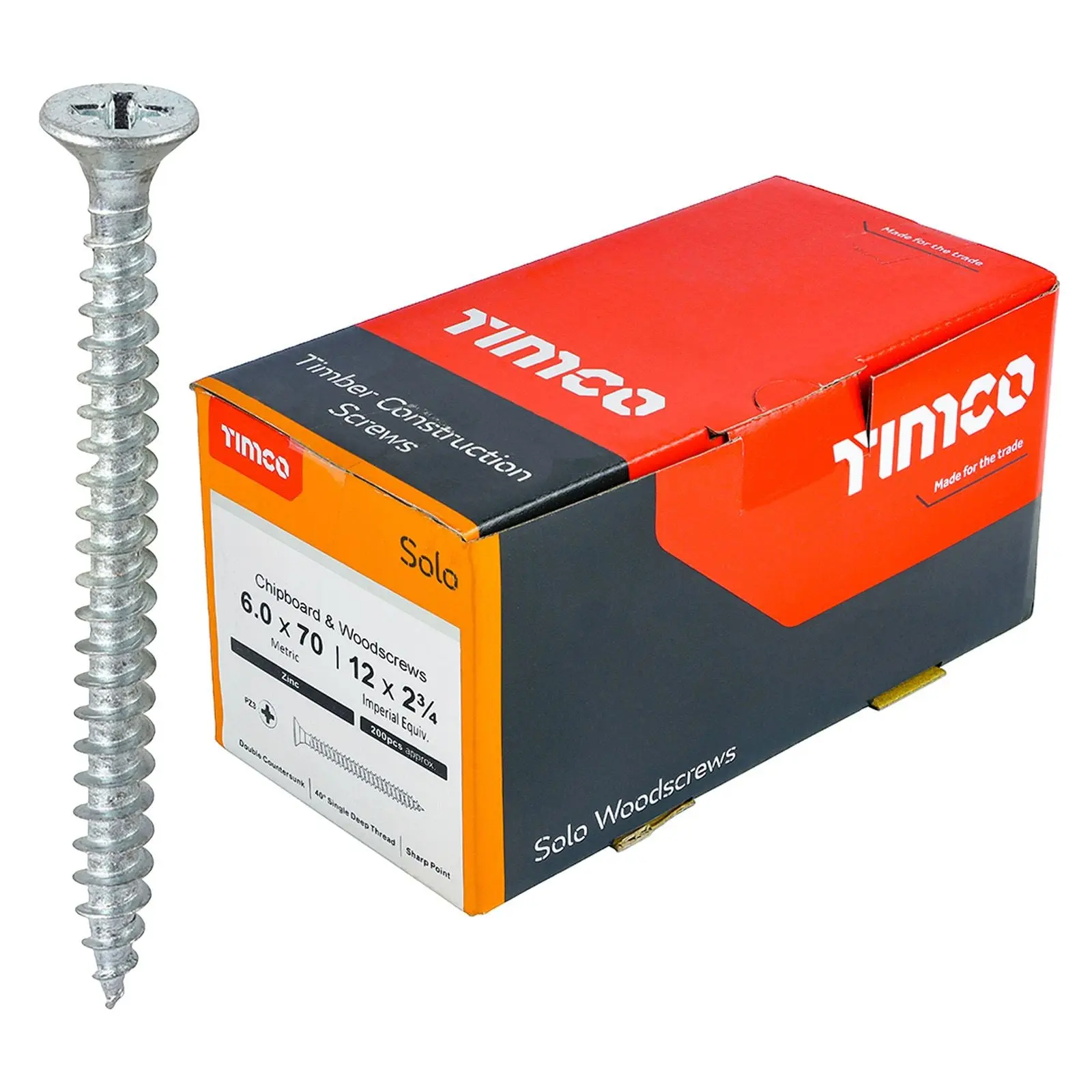 TIMCO SOLO Wood Screws Zinc Double Countersunk Pozi Boxed - Choose Size - Image 29