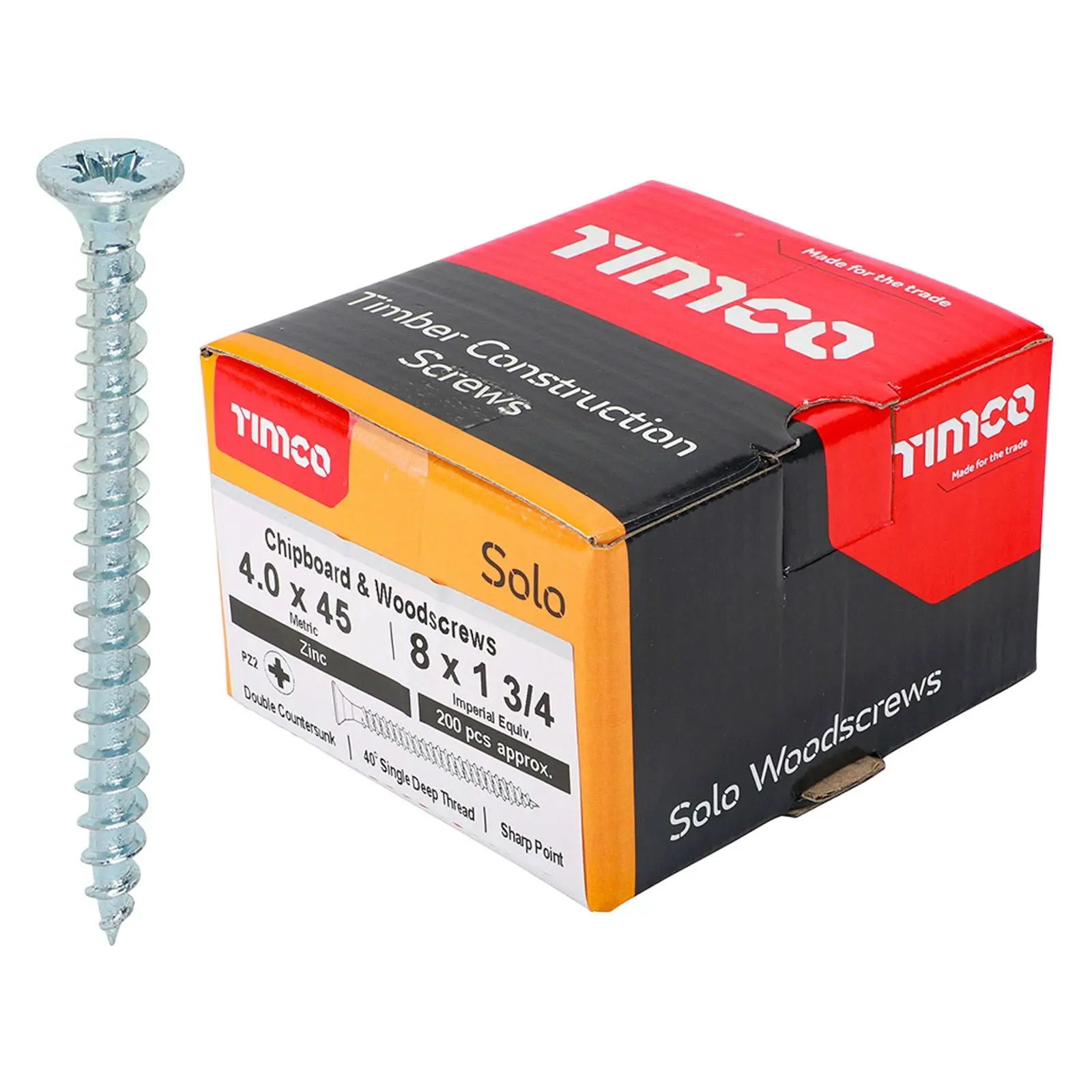TIMCO SOLO Wood Screws Zinc Double Countersunk Pozi Boxed - Choose Size - Image 30