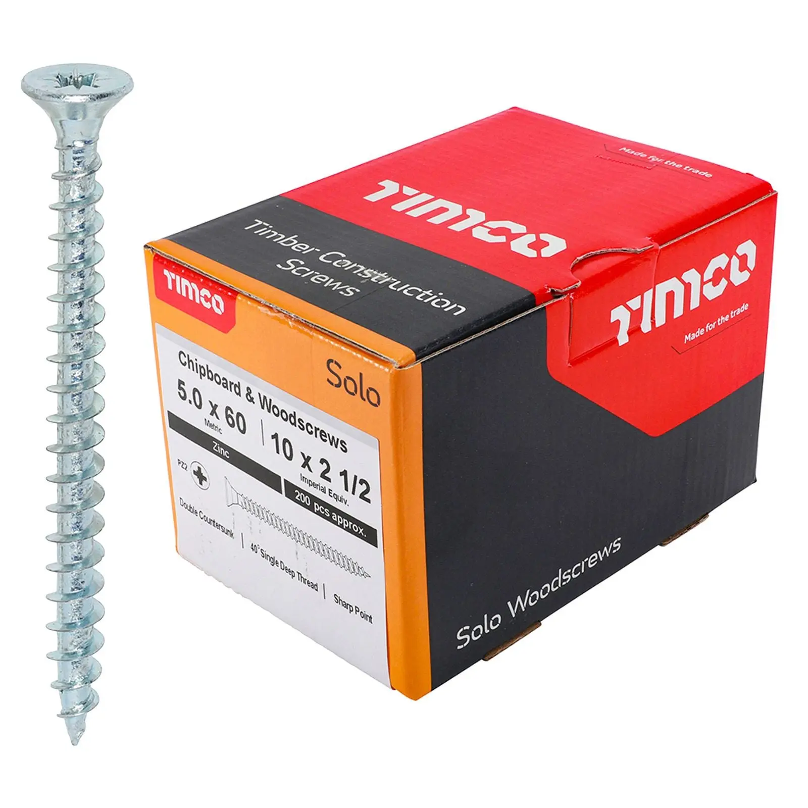 TIMCO SOLO Wood Screws Zinc Double Countersunk Pozi Boxed - Choose Size - Image 33
