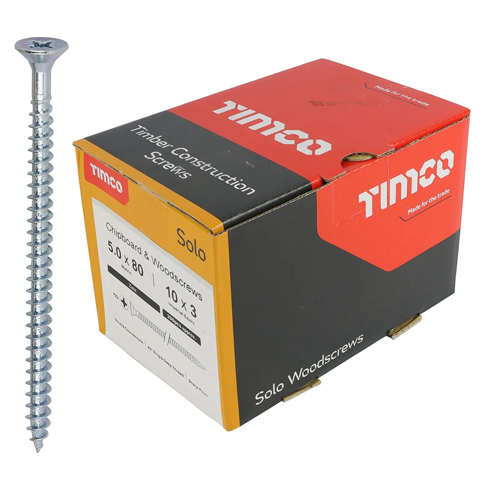 TIMCO SOLO Wood Screws Zinc Double Countersunk Pozi Boxed - Choose Size - Image 35