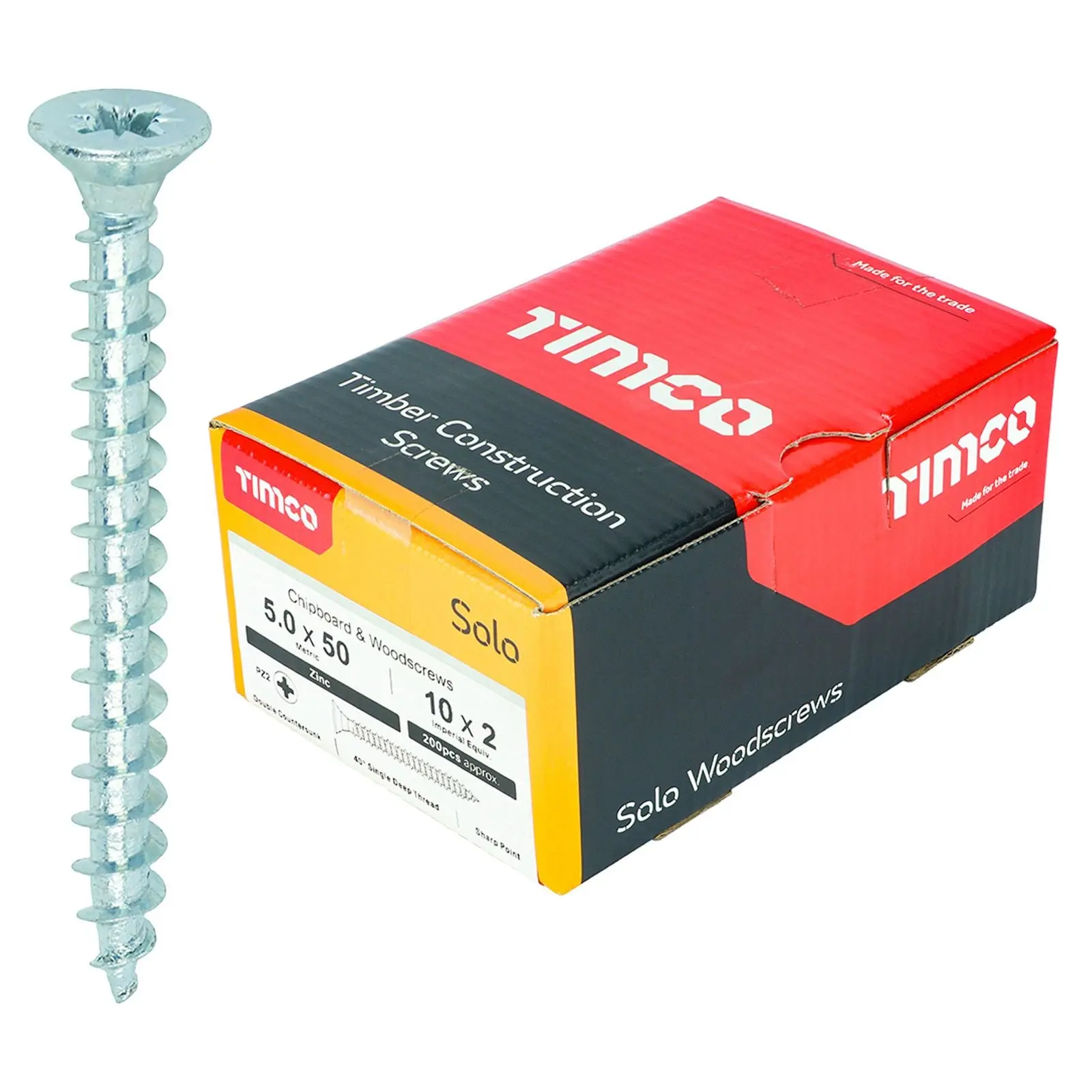 TIMCO SOLO Wood Screws Zinc Double Countersunk Pozi Boxed - Choose Size - Image 37
