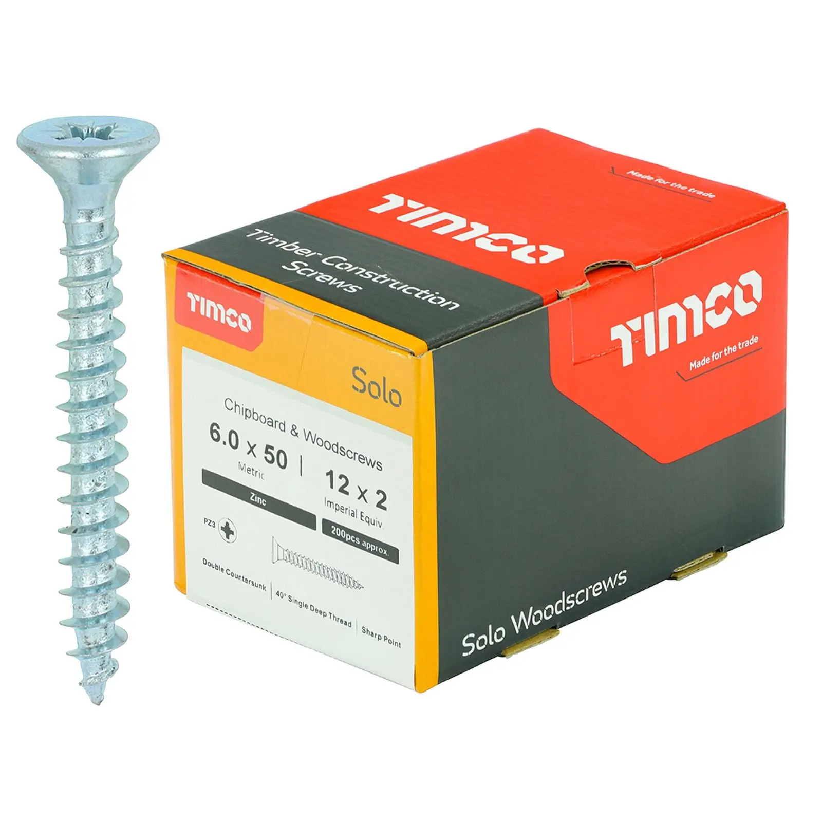 TIMCO SOLO Wood Screws Zinc Double Countersunk Pozi Boxed - Choose Size - Image 40