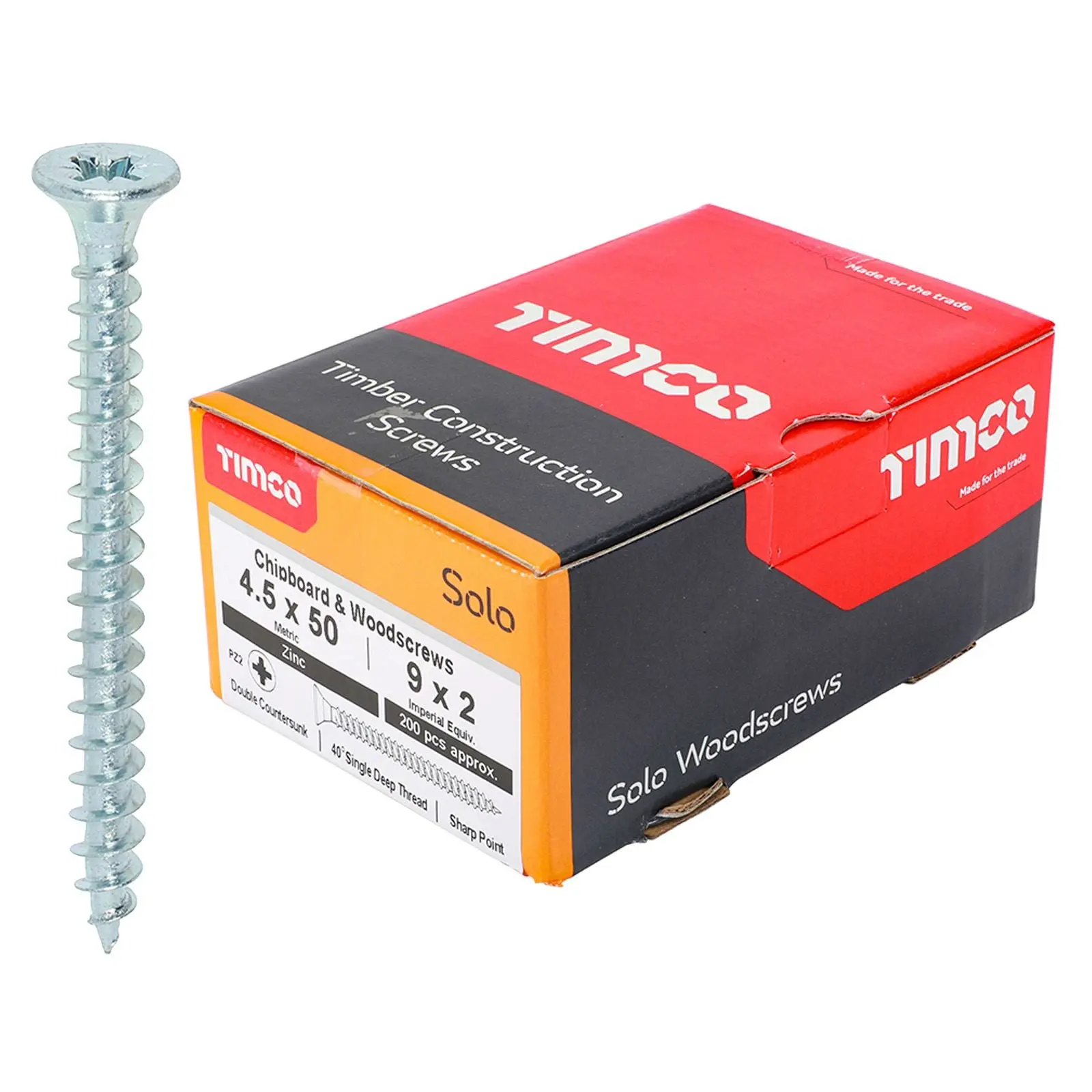 TIMCO SOLO Wood Screws Zinc Double Countersunk Pozi Boxed - Choose Size - Image 41