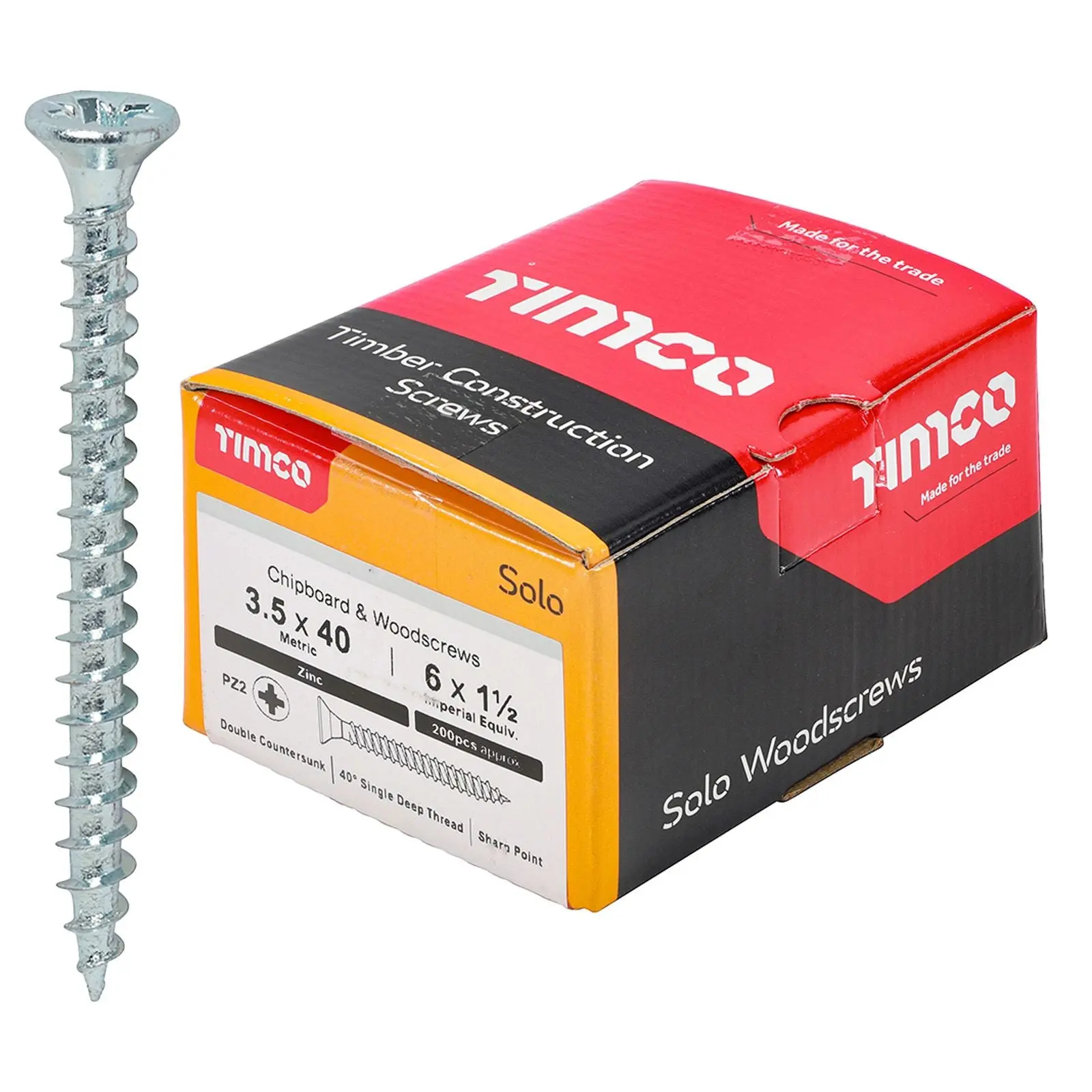 TIMCO SOLO Wood Screws Zinc Double Countersunk Pozi Boxed - Choose Size - Image 44