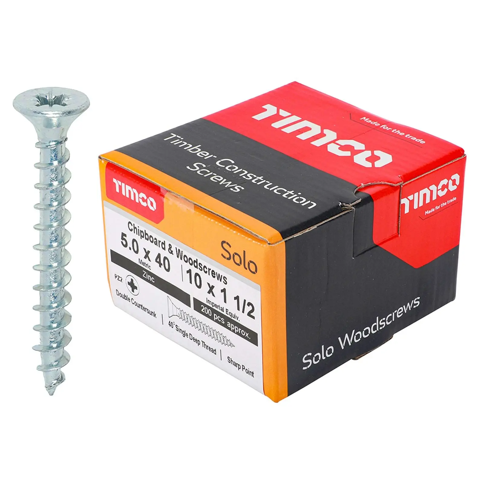 TIMCO SOLO Wood Screws Zinc Double Countersunk Pozi Boxed - Choose Size - Image 46