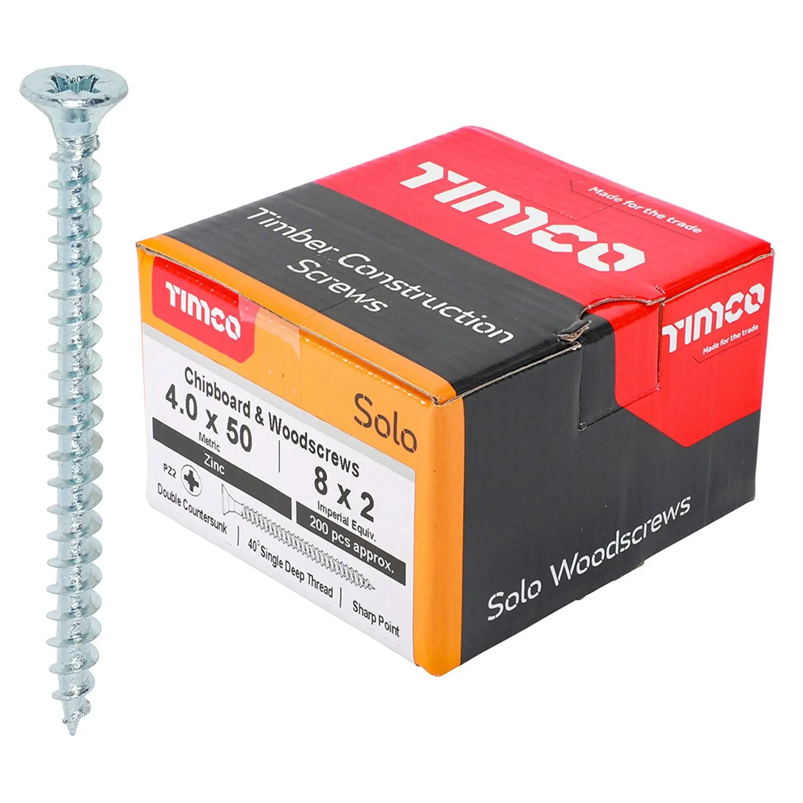 TIMCO SOLO Wood Screws Zinc Double Countersunk Pozi Boxed - Choose Size - Image 47