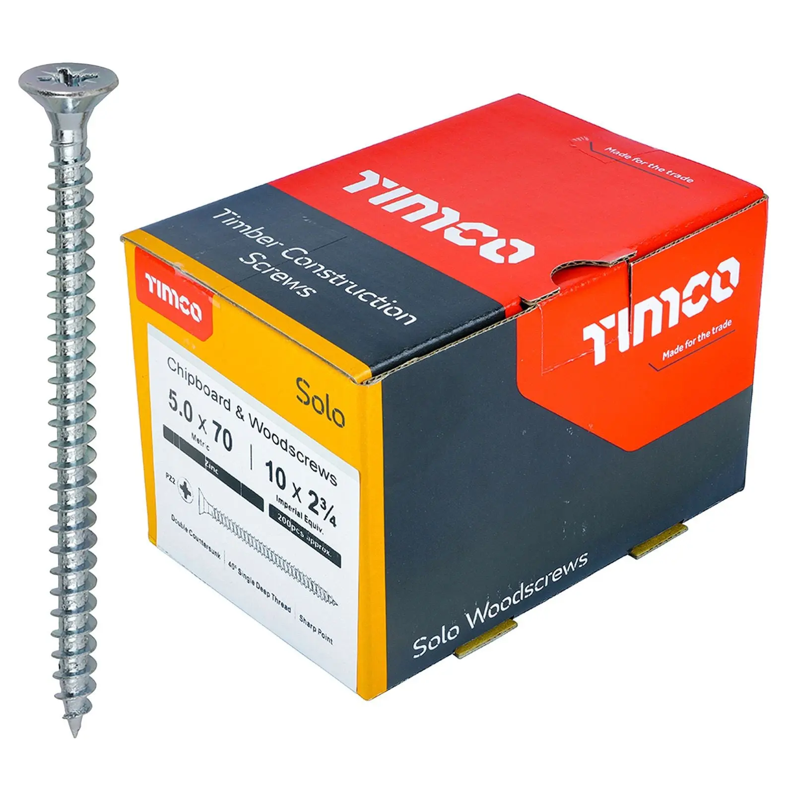TIMCO SOLO Wood Screws Zinc Double Countersunk Pozi Boxed - Choose Size - Image 48