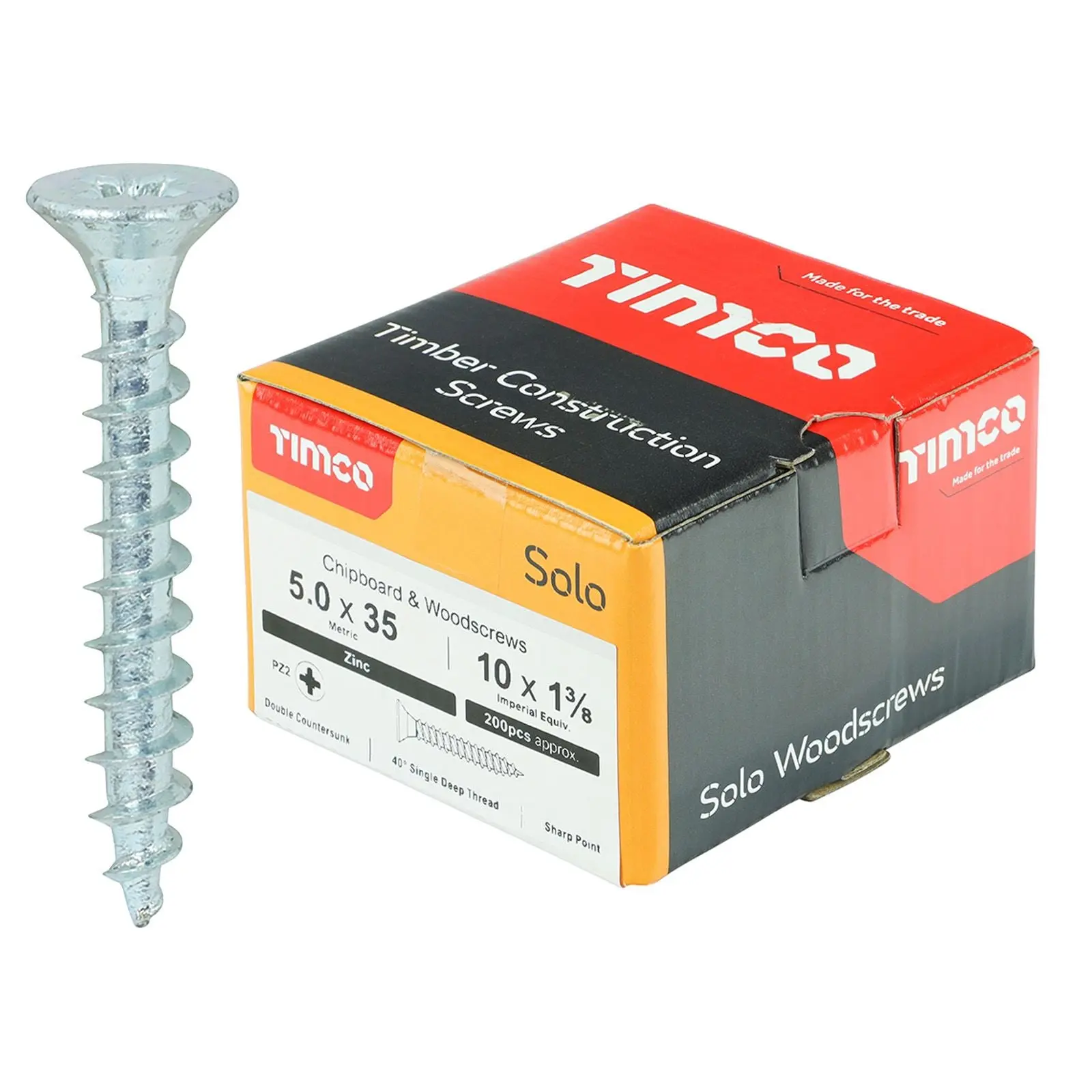 TIMCO SOLO Wood Screws Zinc Double Countersunk Pozi Boxed - Choose Size - Image 8