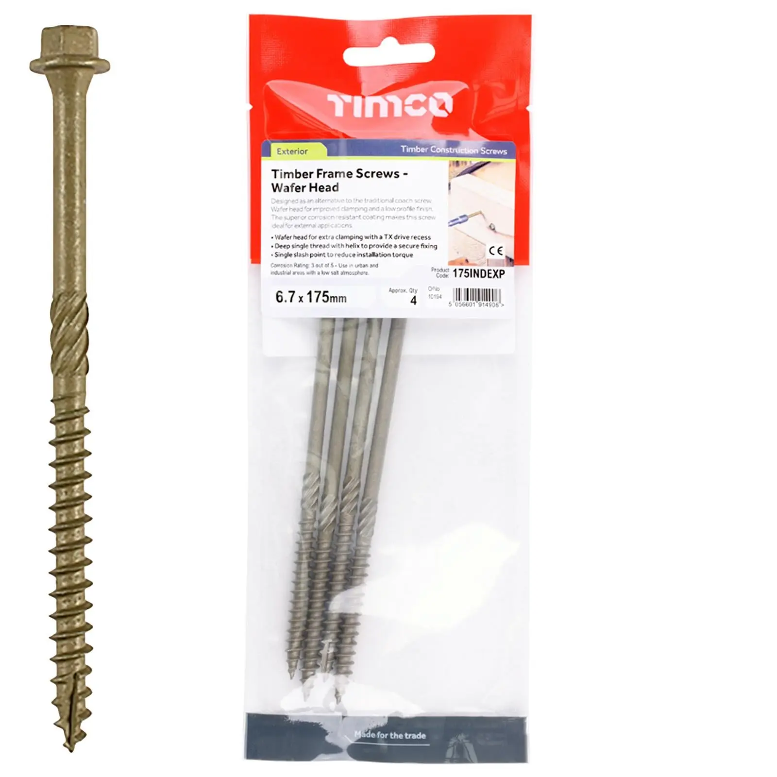 TIMCO Timber Framing and Landscaping Screws Hex Head Exterior Green Orgainc 6.7mm - Image 13