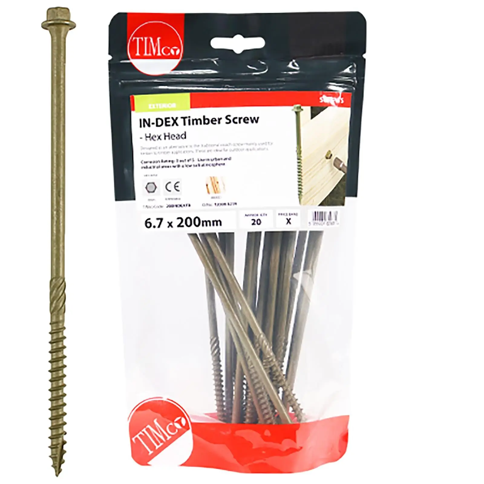 TIMCO Timber Framing and Landscaping Screws Hex Head Exterior Green Orgainc 6.7mm - Image 4
