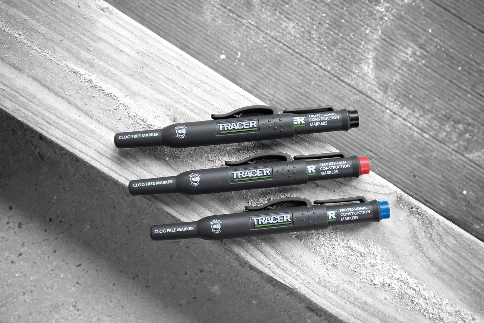 TRACER Clog Free Permanent Marker Kit 3 Piece Pack (Black Blue Red) comes with Site Holsters - Image 7